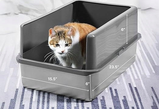 Stainless steel litter box for cats XL high walls 60x39,5x32 IPRIMIO Model X0029D2G29