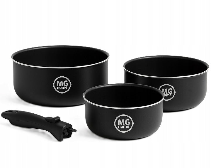 Stainless steel pot set with detachable handle MG Home induction gas