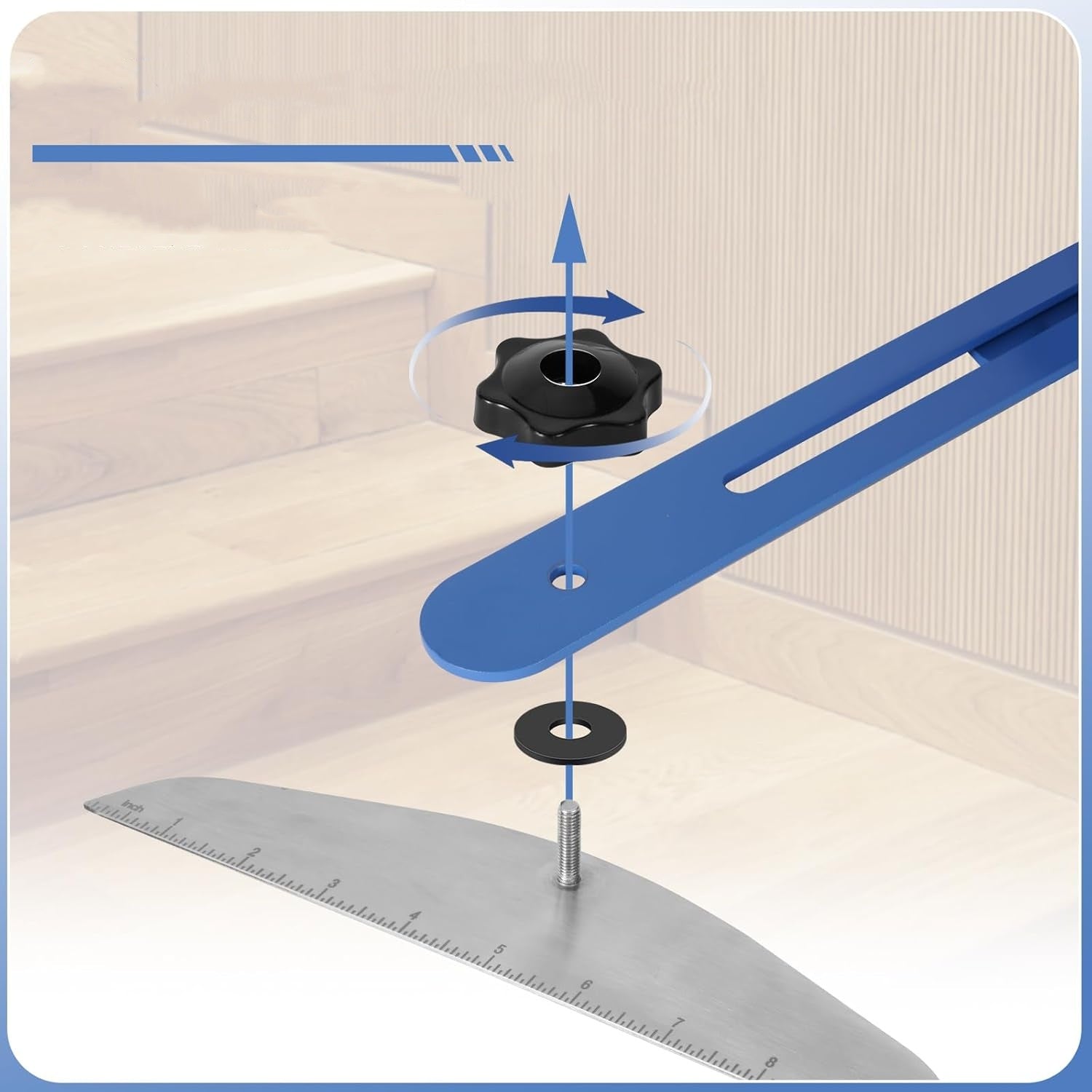 Stair Measuring Template Stair Tread Template 11-60 inches-blue Brand no brand