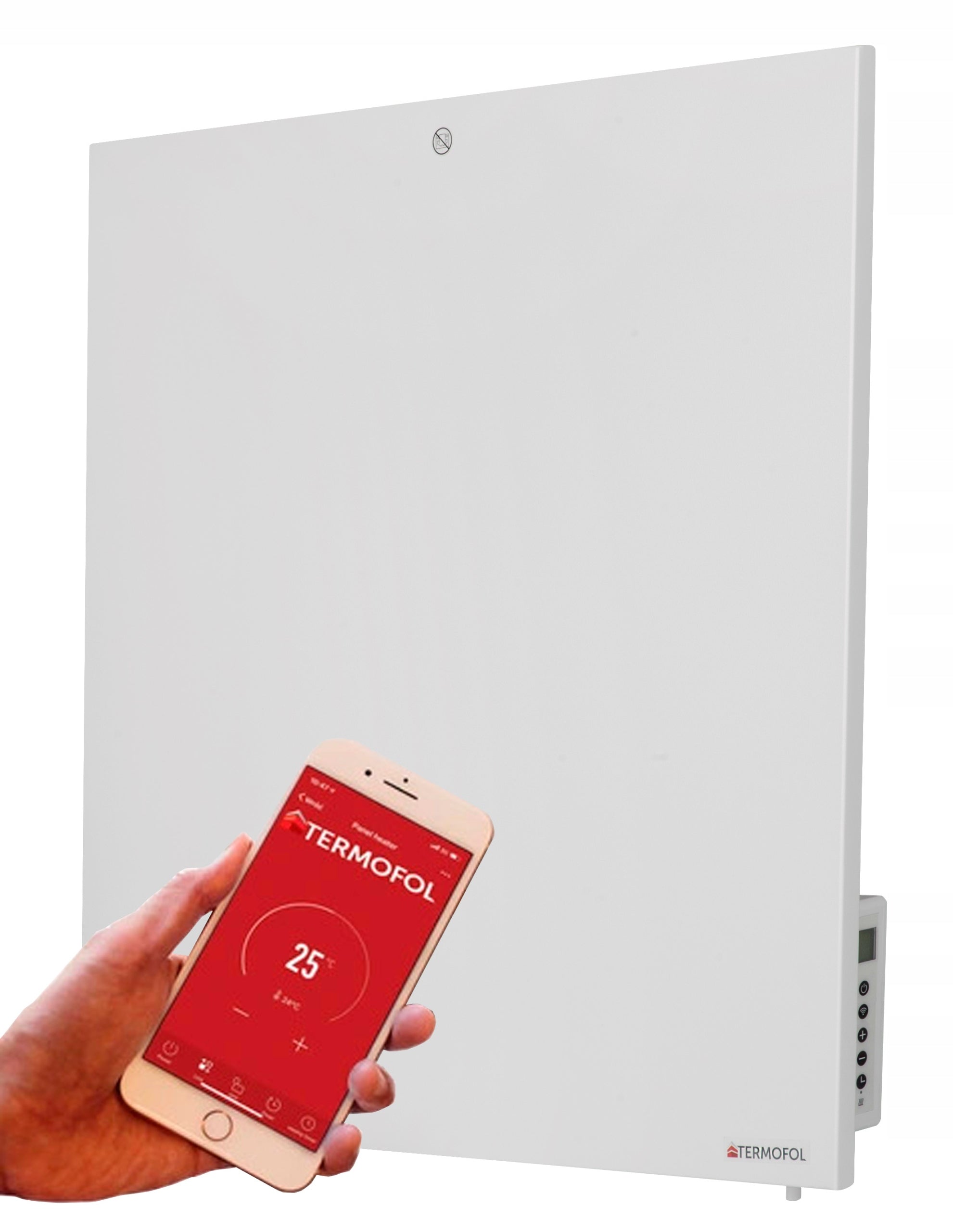 Infrarot-Heizpaneel Wifi Termofol SWT400, an der Wand, Stahl, 350 W, IP44, 60x60 cm, 8m2 