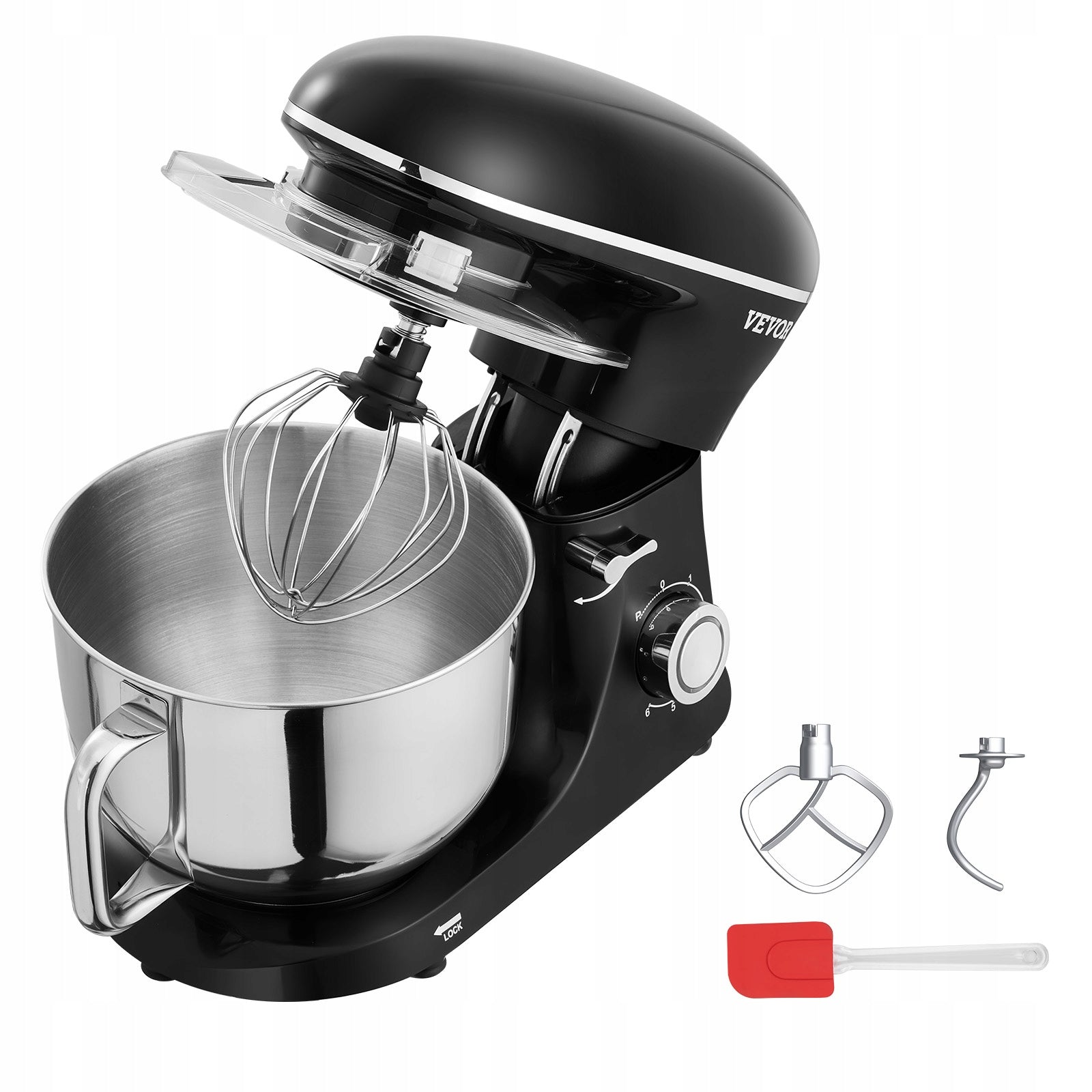 Stand Mixer 6 Quart Electric Dough Mixer 1400W 6 + P Speeds Food Beater Power rating 660 W