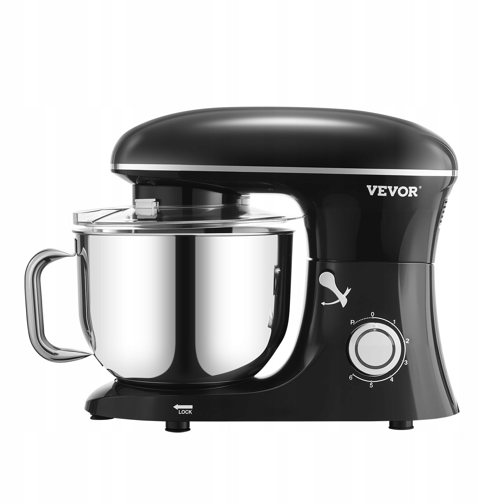Stand Mixer 6 Quart Electric Dough Mixer 1400W 6 + P Speeds Food Beater