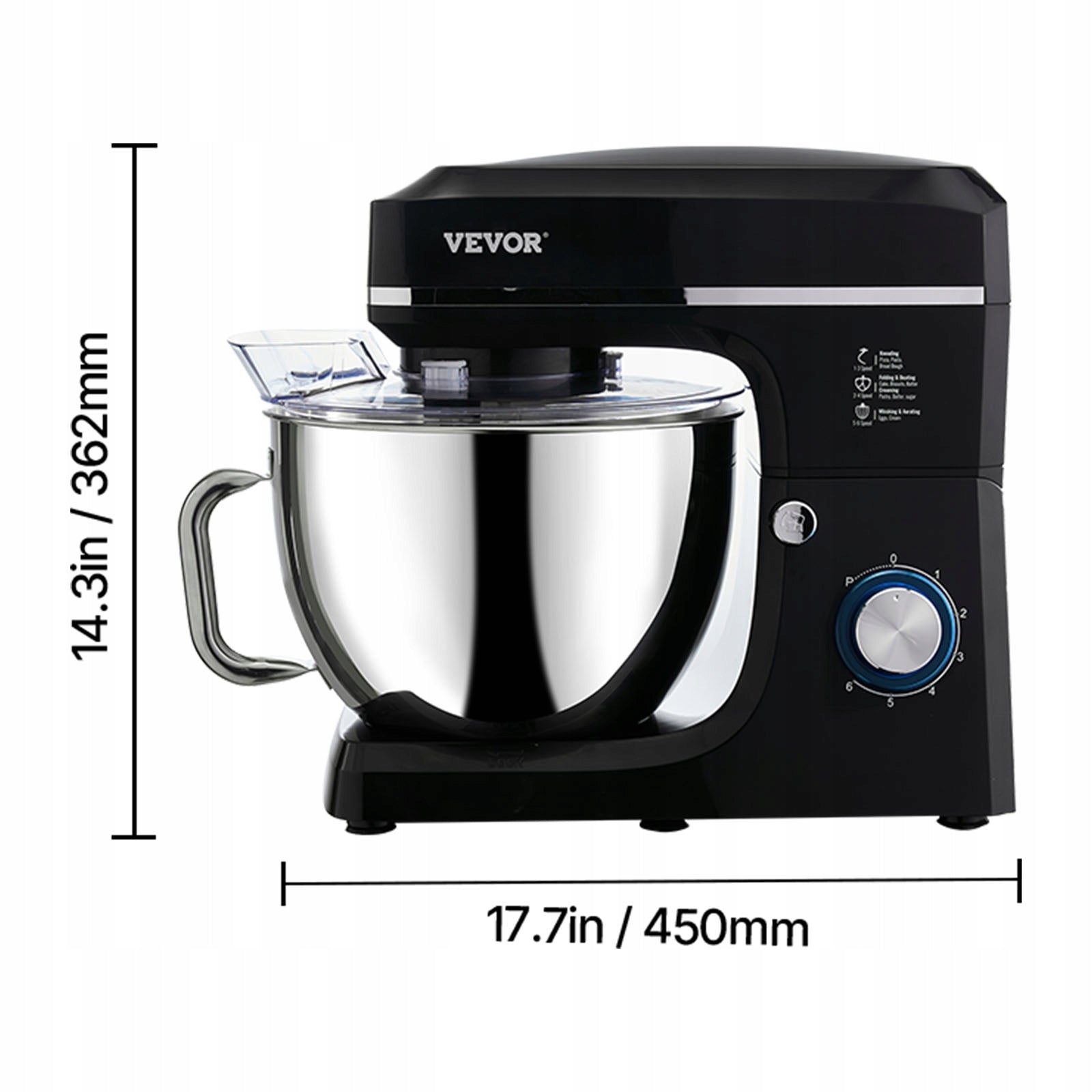 Stand Mixer 8.3 QT Electric Dough Mixer 1400W 6 + P Speeds Food Beater Brand Vevor