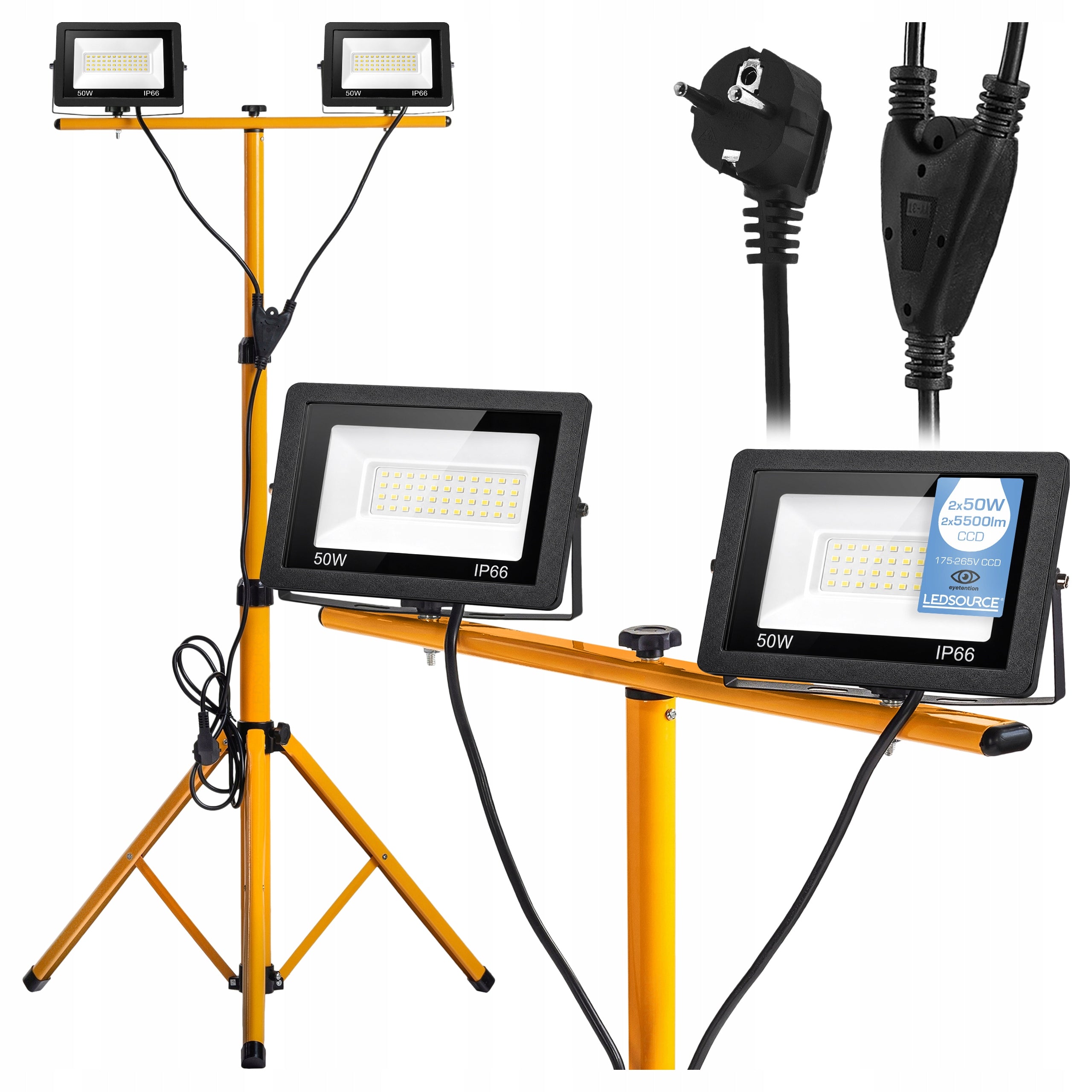 Stand Tripod 100W Floodlight Work Lamp Halogen Construction With Plug