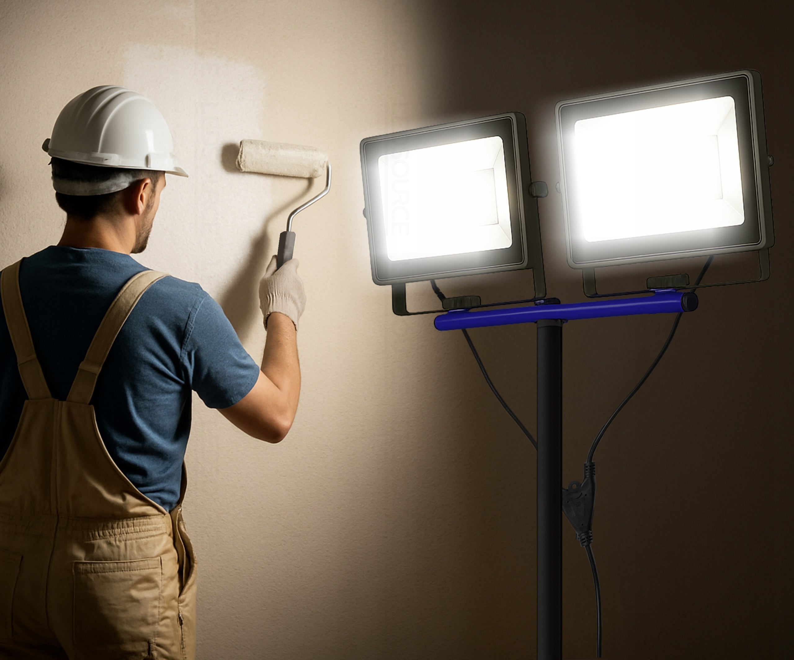 Stand Tripod 200W Floodlight Work Lamp Halogen Construction With Plug Brand LEDSOURCE