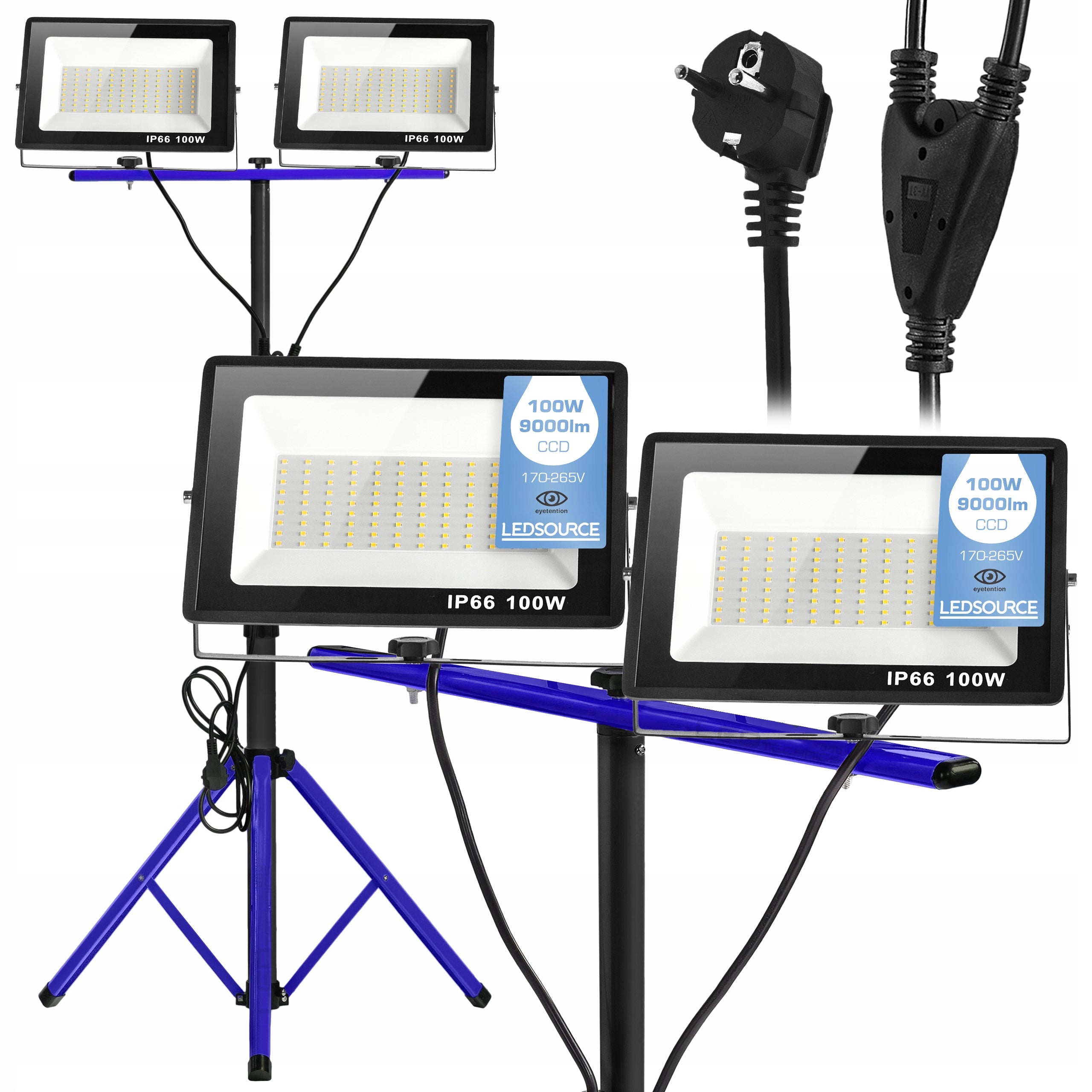 Stand Tripod 200W Floodlight Work Lamp Halogen Construction With Plug