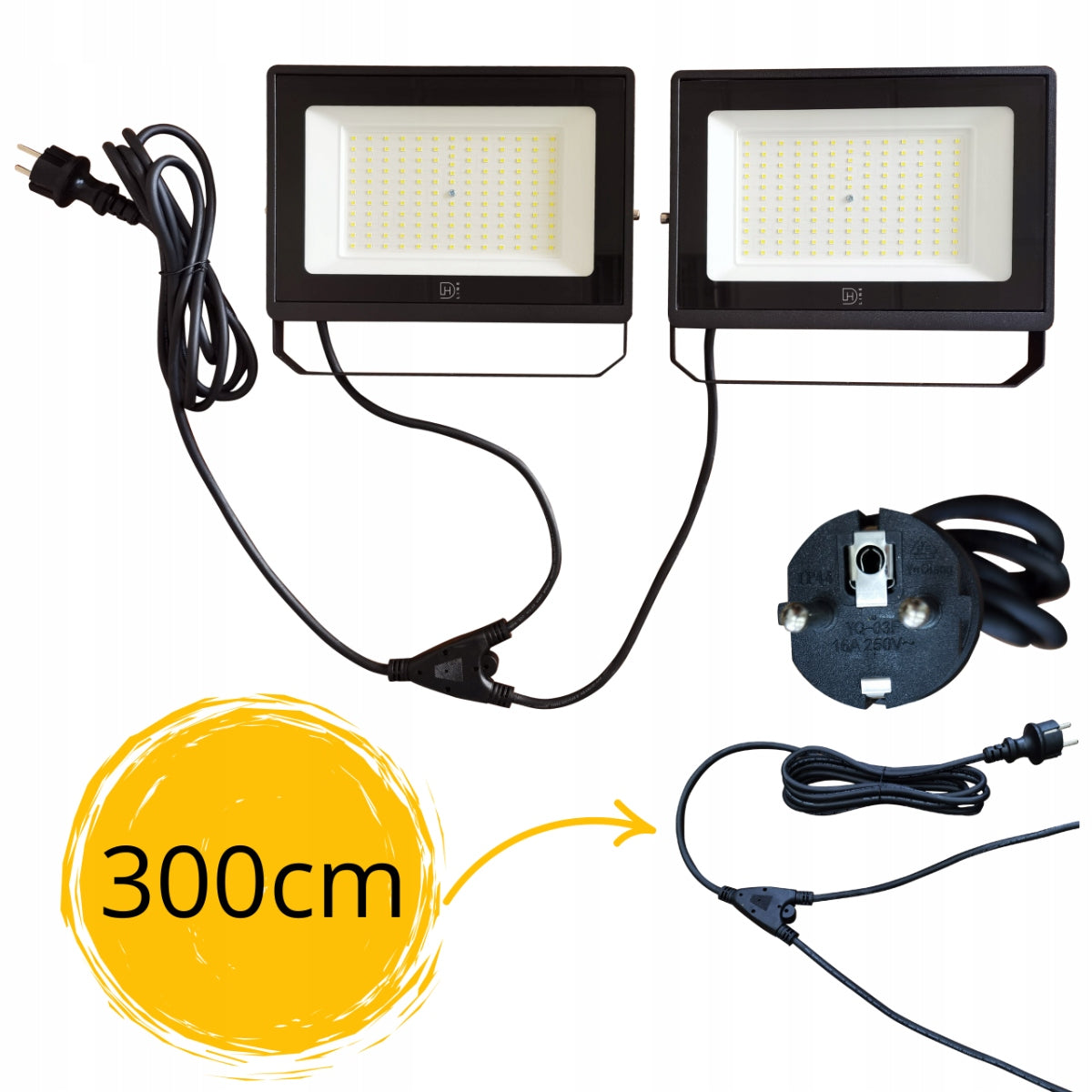 Stand Tripod 200W LED Floodlight Work Lamp Halogen Construction 2x 100W Packaging status original