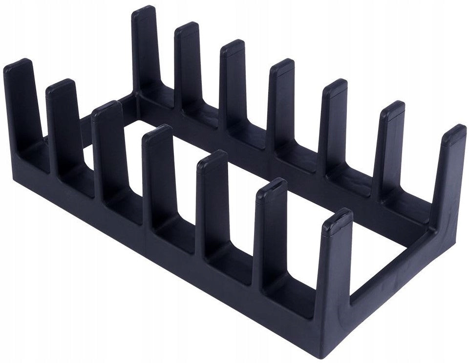 Stand, lids, plates, kitchen organizer, black Length 28 cm