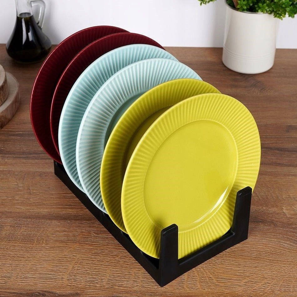 Stand, lids, plates, kitchen organizer, black Number of pieces 1 pcs