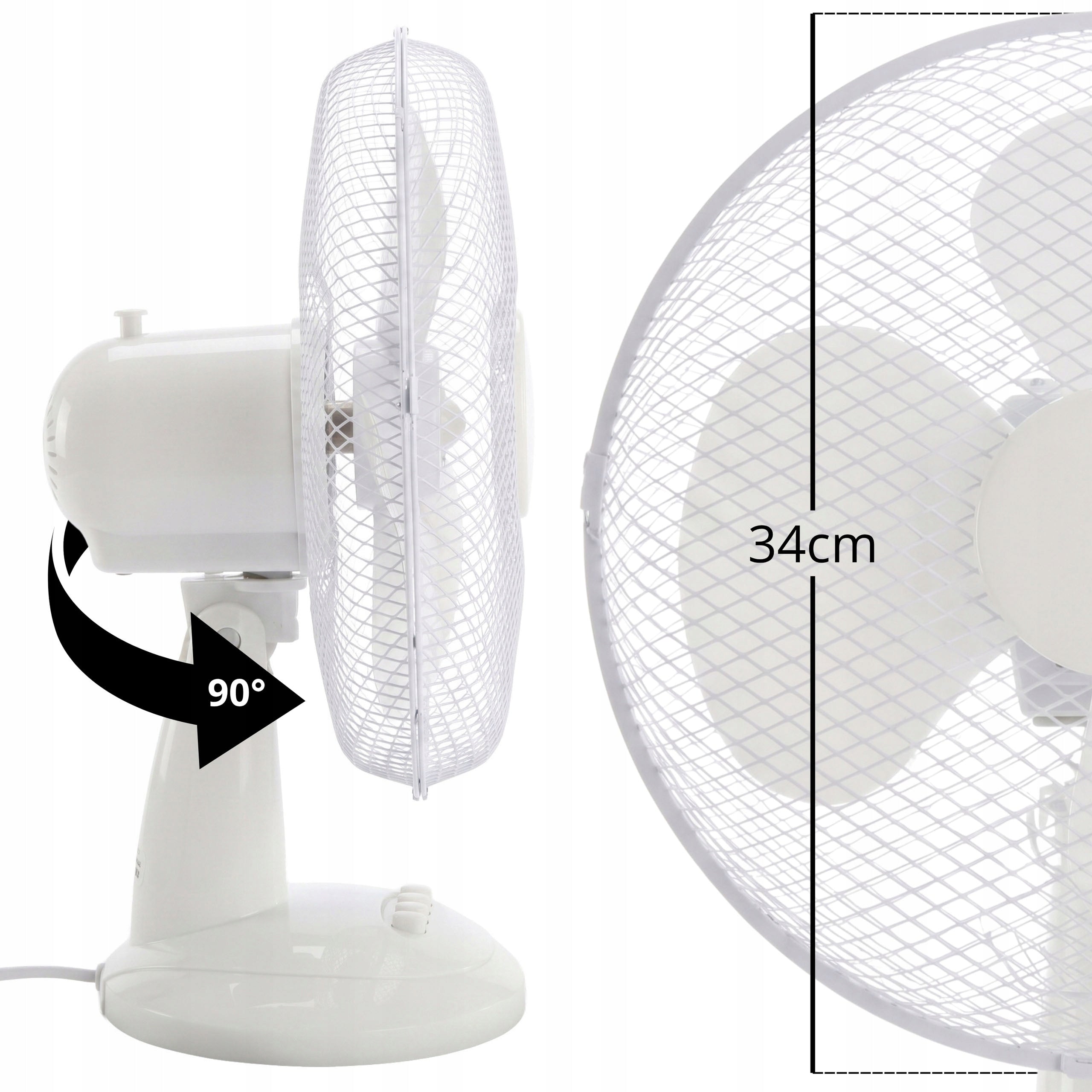 Standing FAN, Desk FAN ADJUSTABLE, QUIET STRONG, White Fan type table