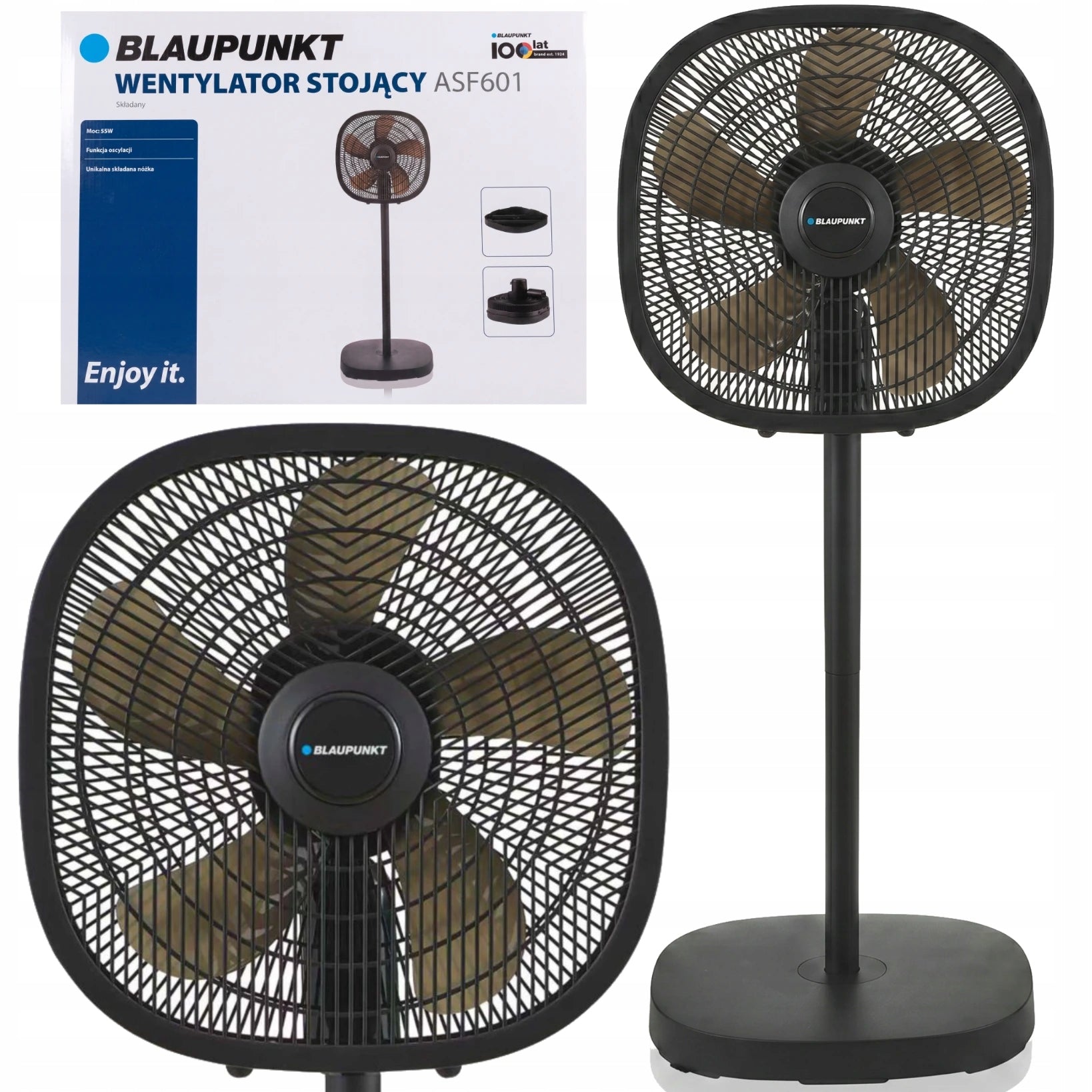 Standing Fan Blaupunkt ASF601 Silent Oscillation Adjustable Folding