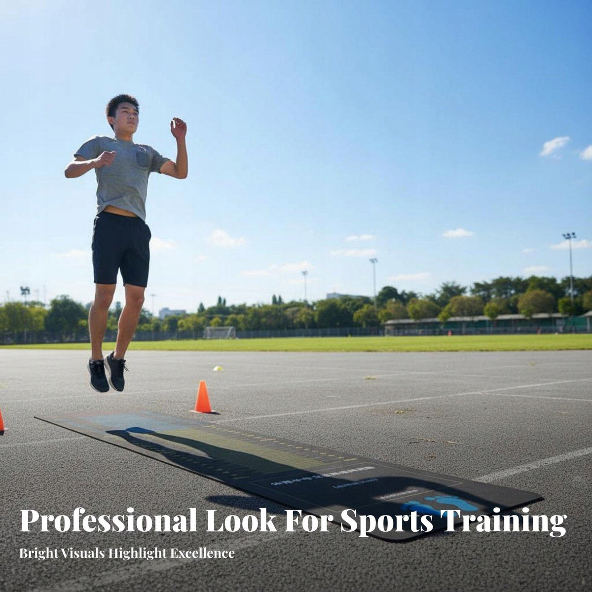 Standing Long Jump Mat Non Slip Broad Jump Measurement Mat Rainbow 200x50cm Packaging status original