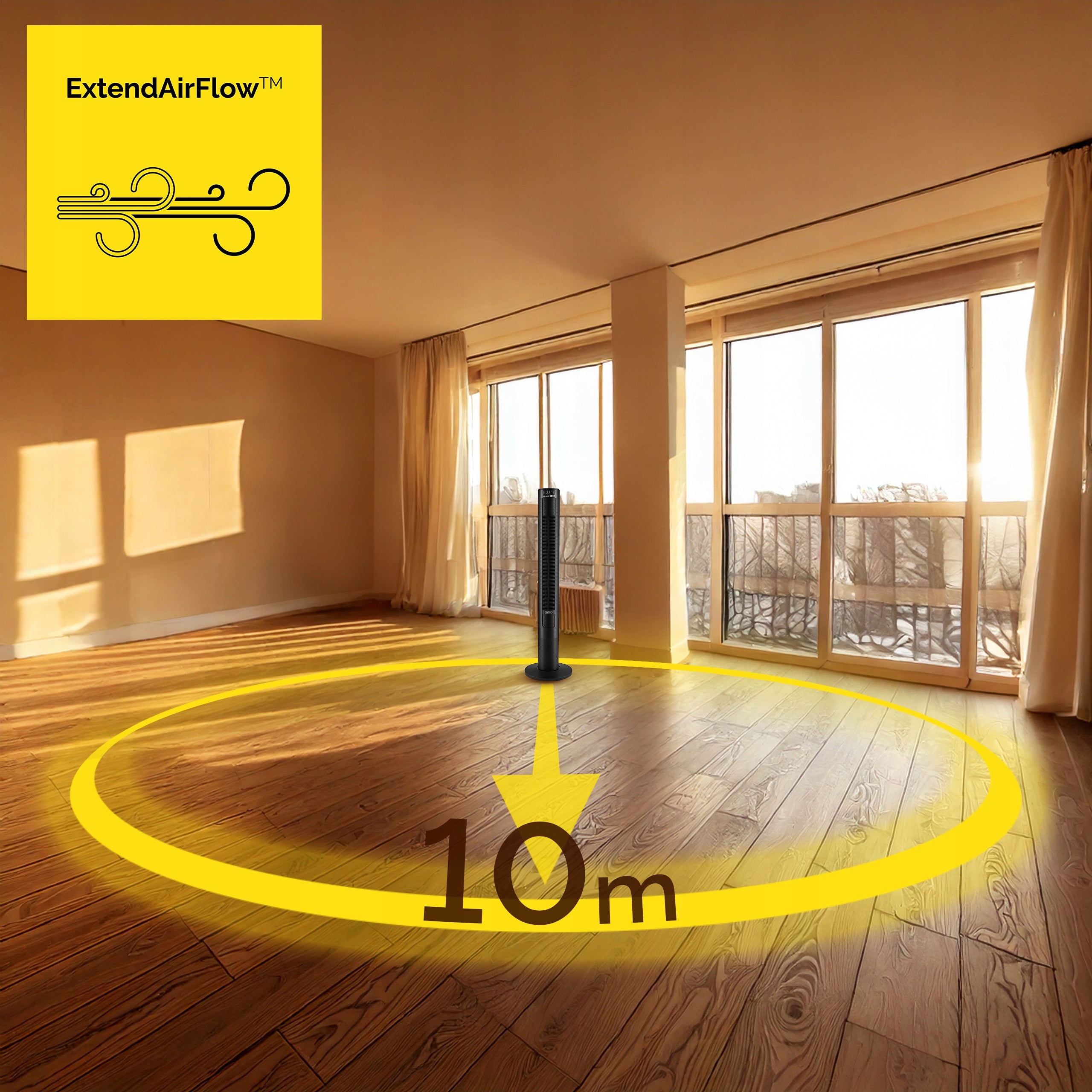 Standing column fan Silent Yoer +10m range 4 modes Ionization AROMA Fan type column