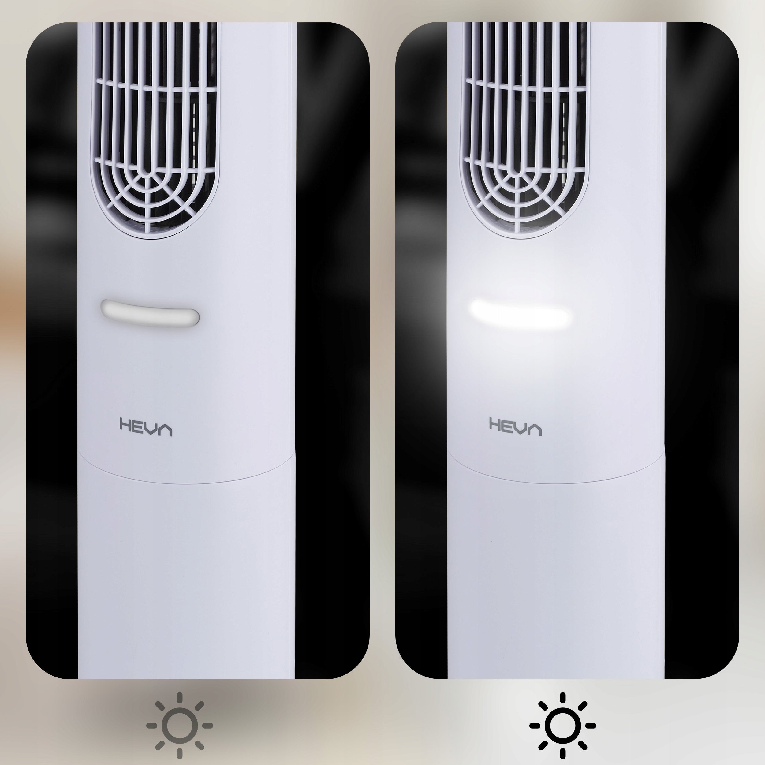 Standing column fan TAVO floor fan 115cm+IONIZATION LED XXL Dominant color white