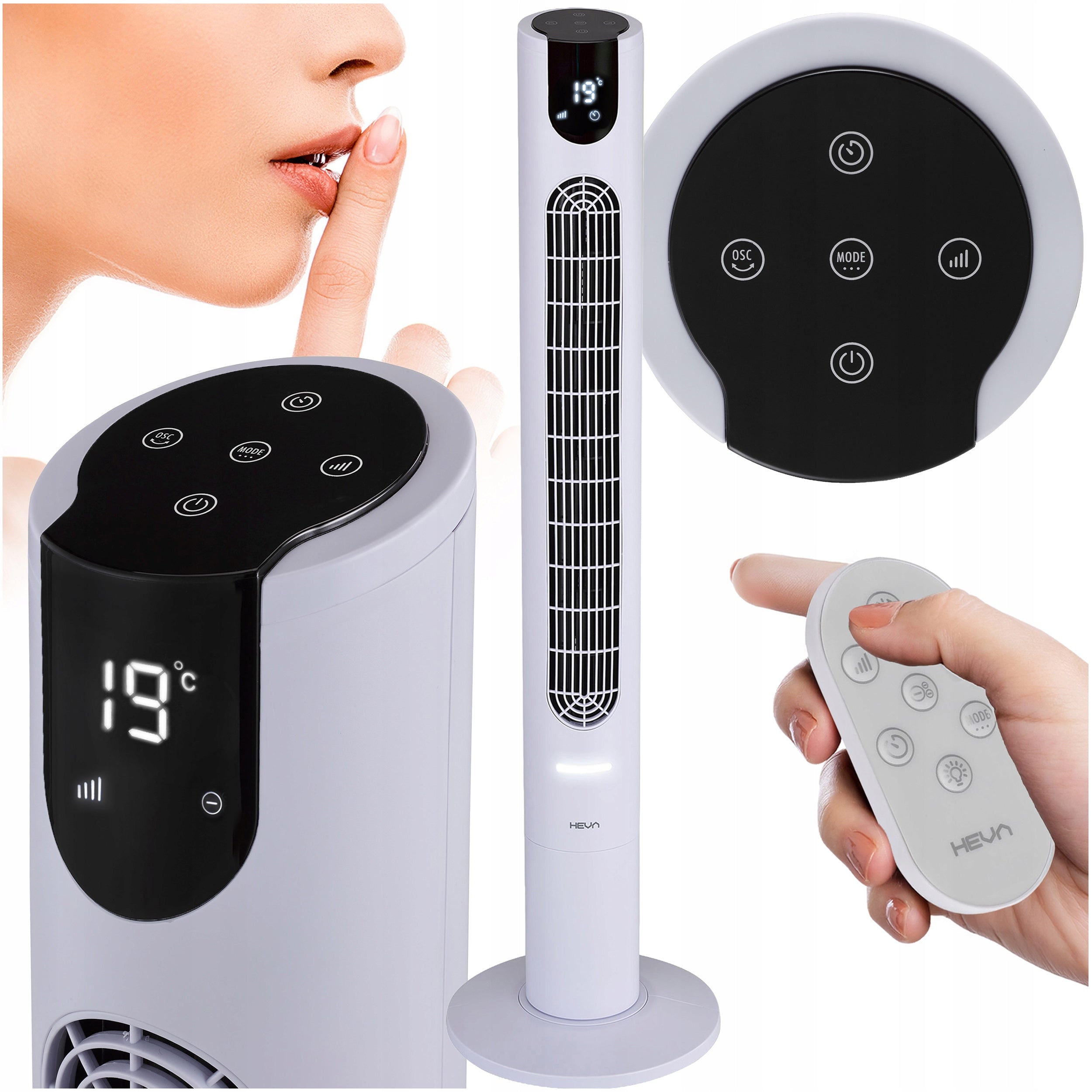 Standing column fan TAVO floor fan 115cm+IONIZATION LED XXL