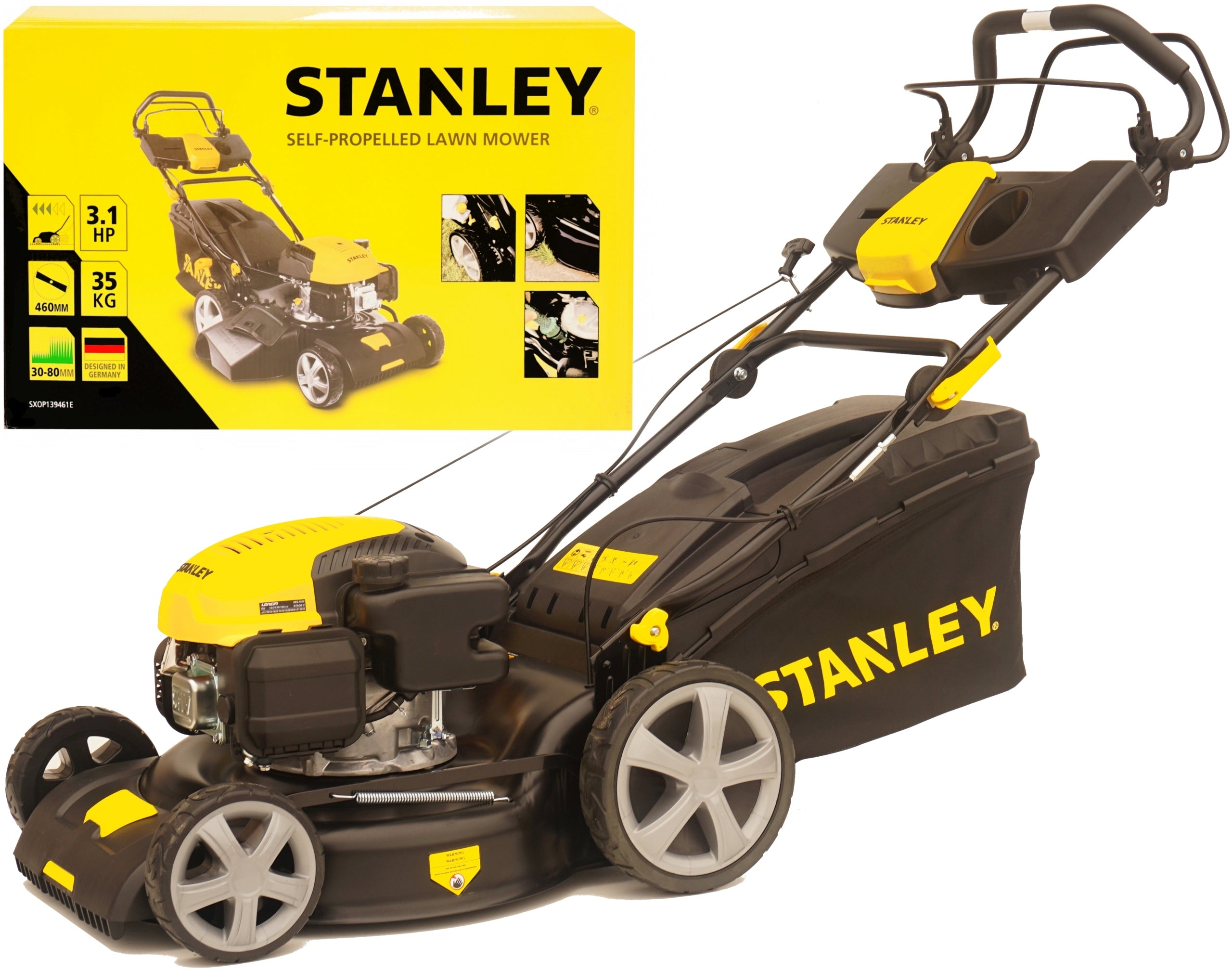 Stanley petrol mower with OHV 46cm drive