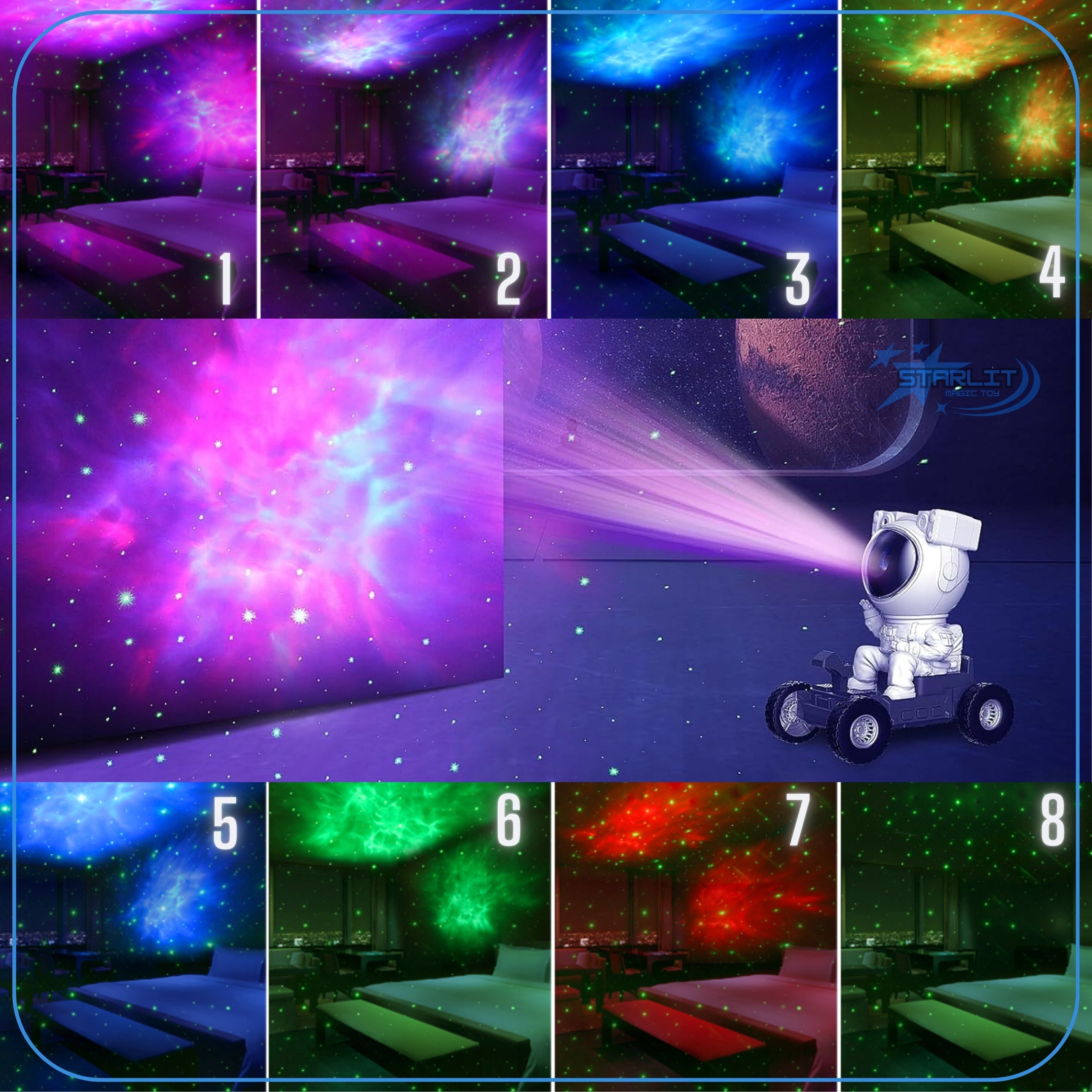Star Projector Astronaut Lunar Driving Vehicle with 4in1 Speaker Packaging status original