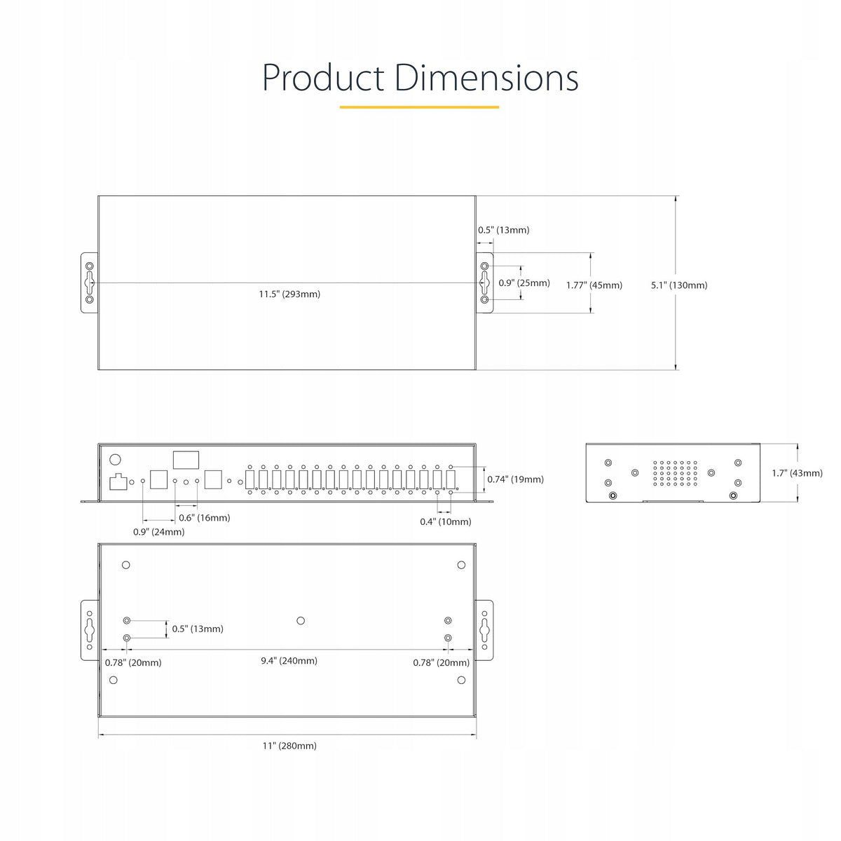 StarTech INDUSTRIAL USB 3.0 HUB 16-Port Industrial 5Gbps Manufacturer StarTech