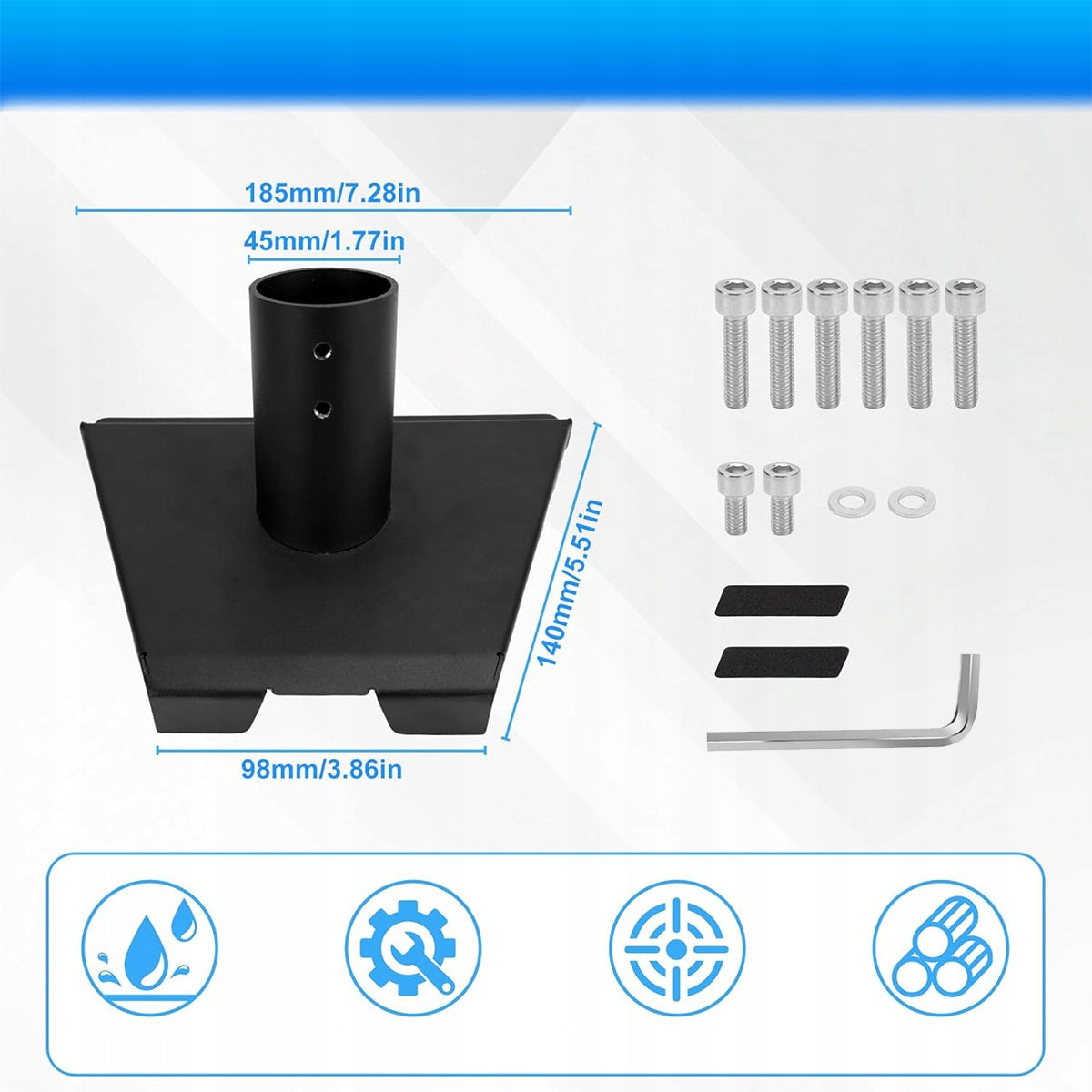 Starlink Gen 3 Antenna Mounting Bracket Adapter, for Pipes, Metal Black Manufacturer code 4016858531074