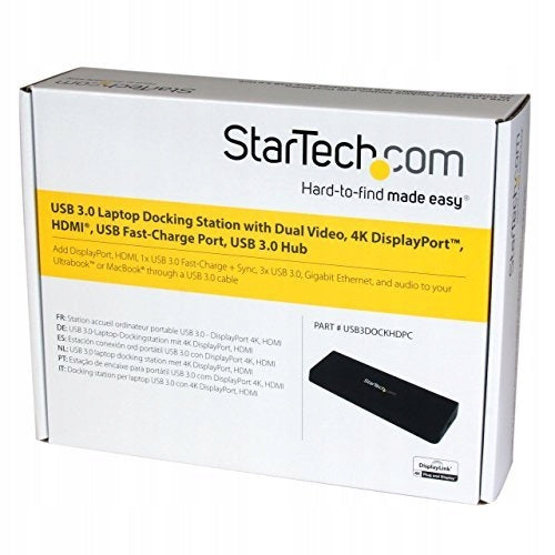 Startech USB 3.0 Dual Video Docking Station, 4K HDMI (USB3DOCKHDPC)