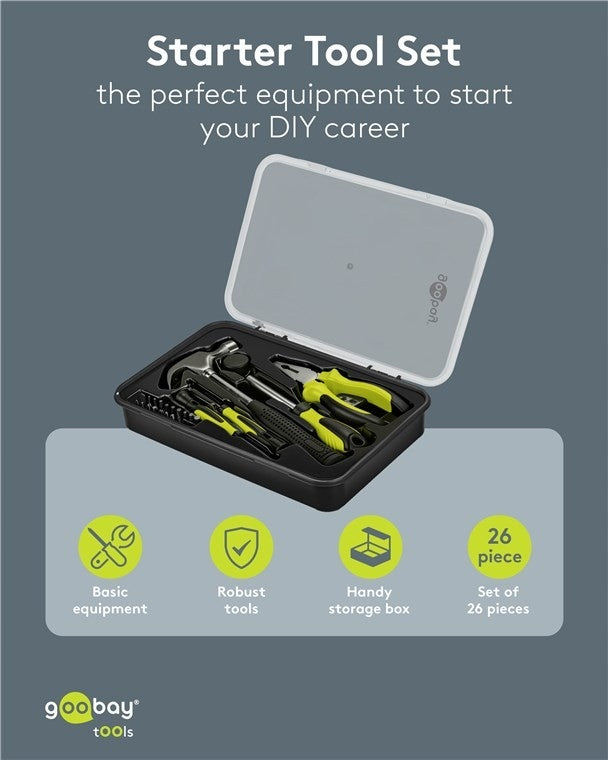 Starter 26-Piece Tool Set Number of pieces in the set 26