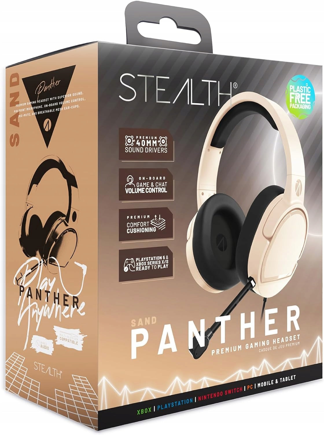 Stealth Sand Panther, Wired On-Ear Headphones, Beige AM28* Manufacturer code XP-PANTHER-SND