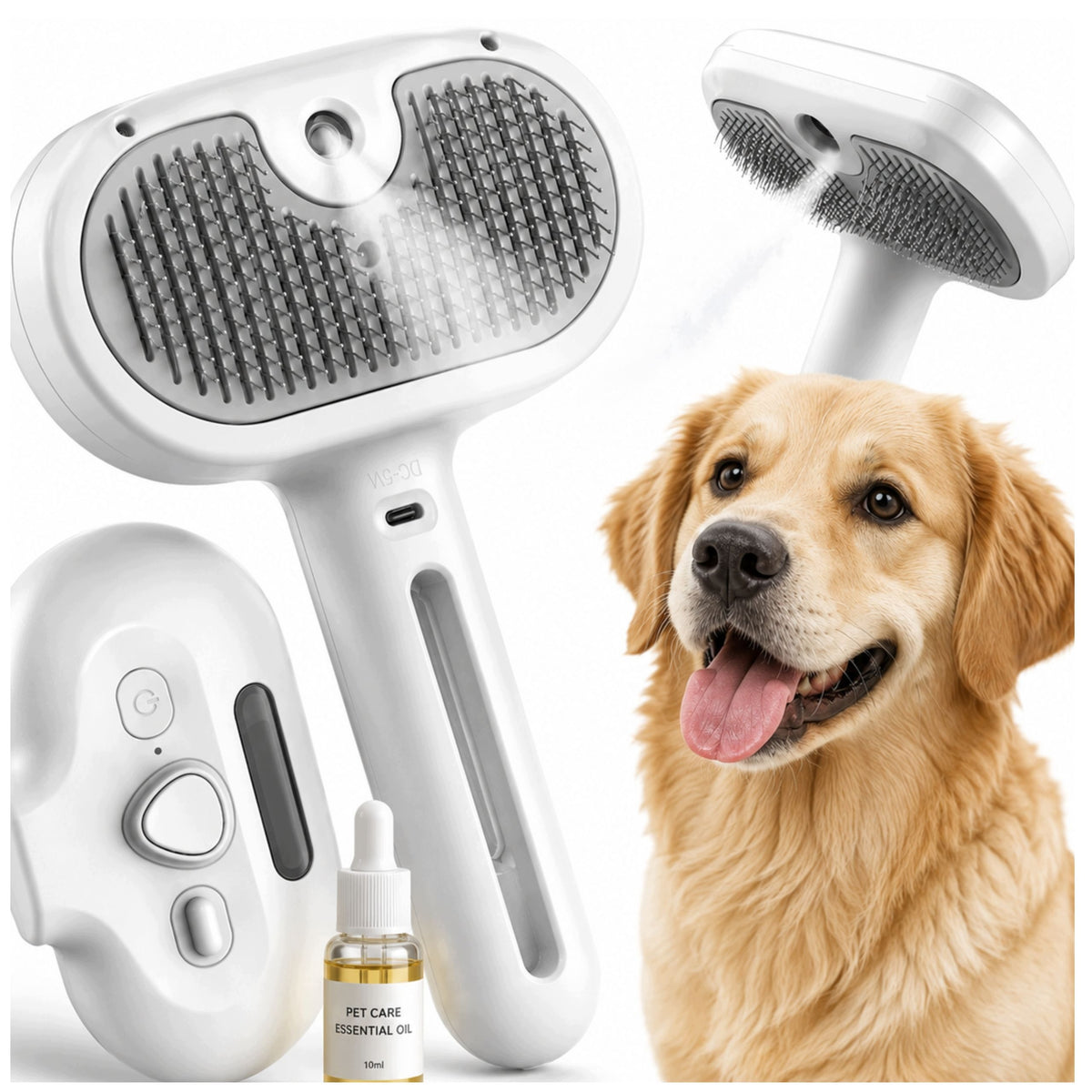 Steam Brush For Cat Dog Animal Hair Care USB + OIL