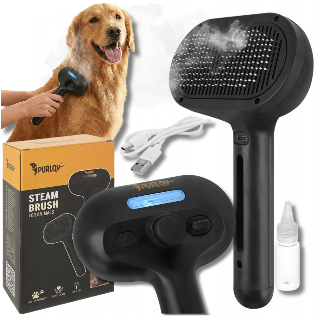 Steam Brush For Cat Dog Self-Cleaning Electric Hair Care