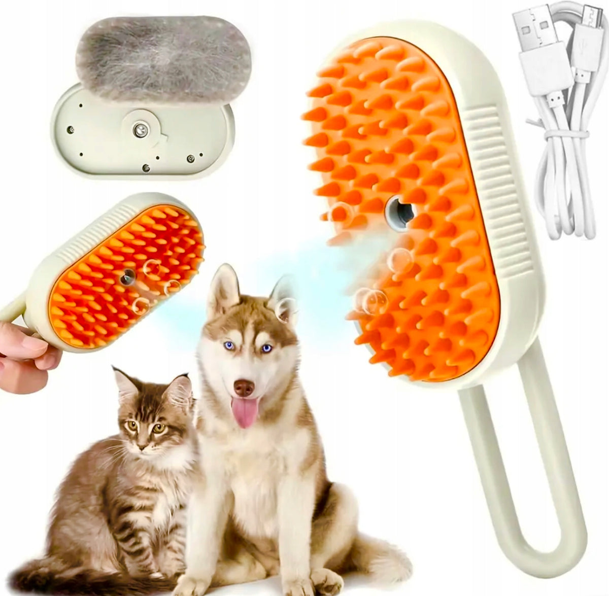 Steam Brush for Cat Dog Care Hair Comb for USB