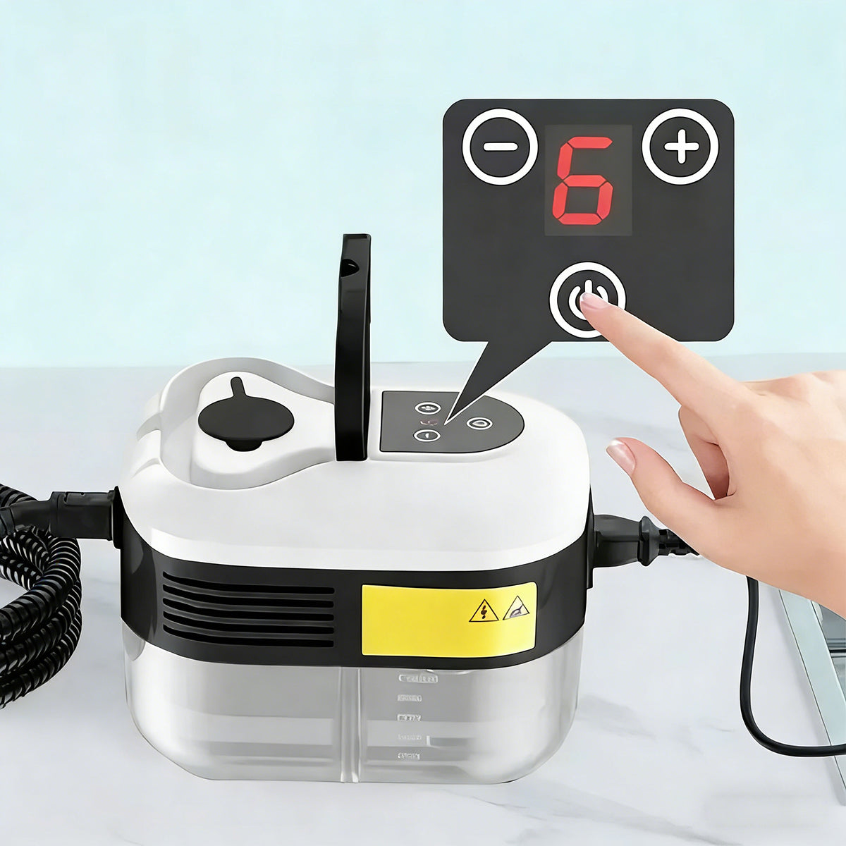 Steam Cleaner 2500W 4.5Bar 6 Power Levels 1200ml For Home And Car Dominant color black