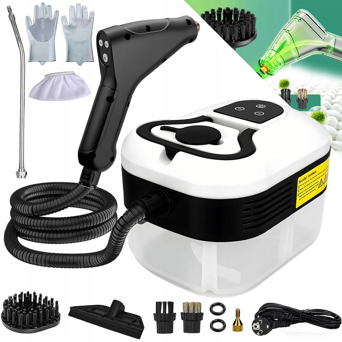 Steam Cleaner 2500W 4.5Bar 6 Power Levels 1200ml For Home And Car