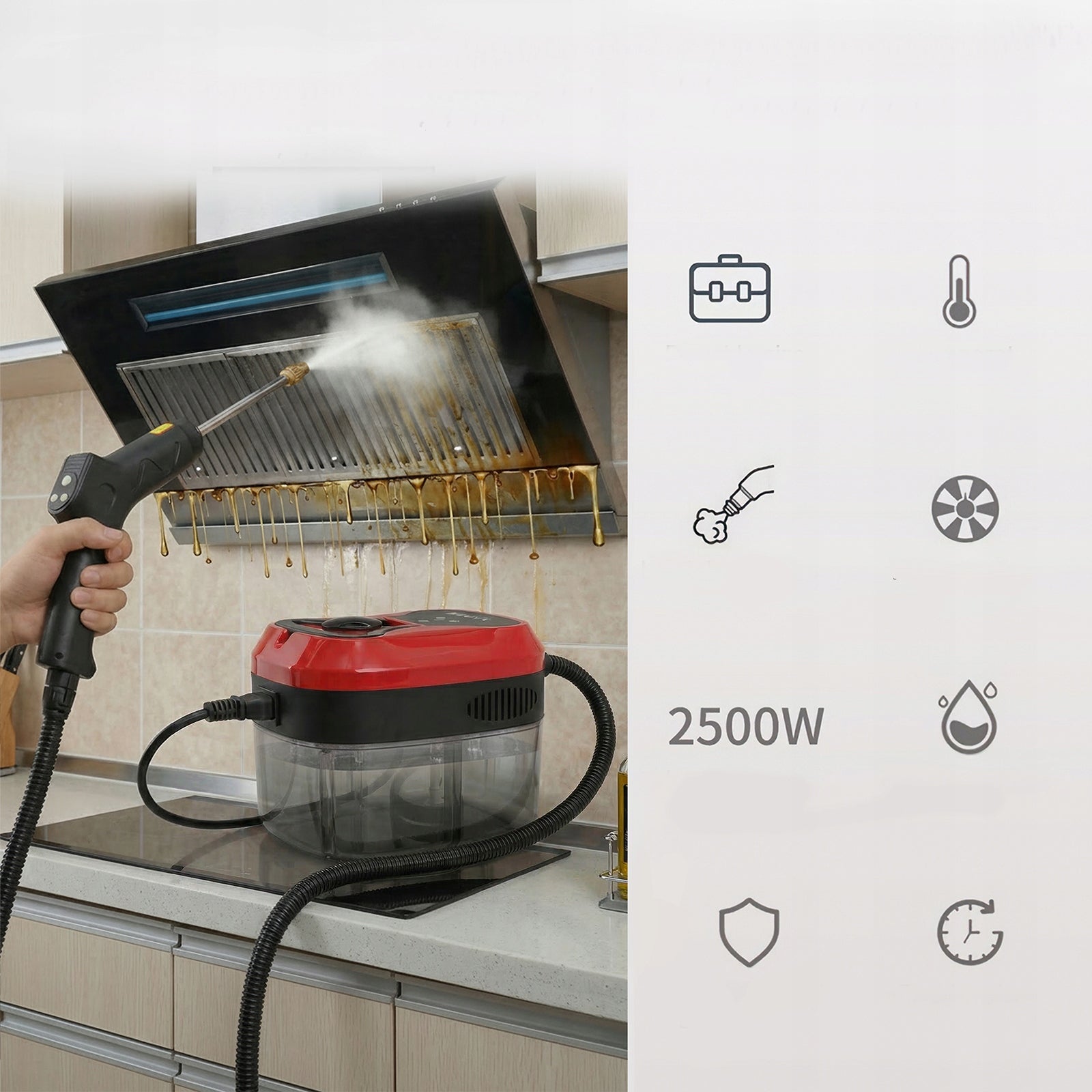 Steam Cleaner 2500W Hand Washer,4,5 Bar,6-Speed Adjustment,1200ML Manufacturer code YADIMI