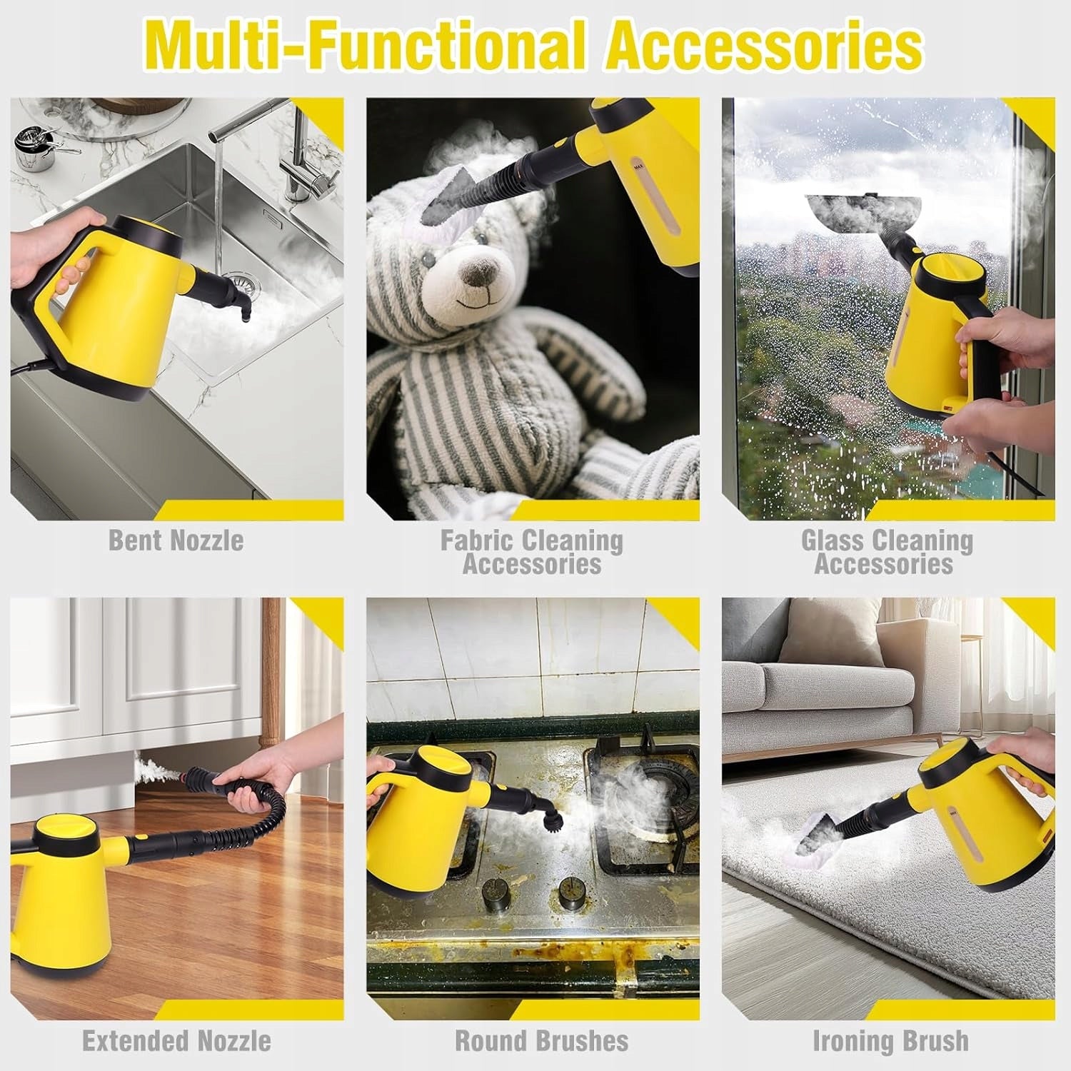 Steam Cleaner Hand Steamer Fugue Cleaner 1200W 400ml Quick (165) Manufacturer code Myjka Parowa Ręczna EM-319 1200W