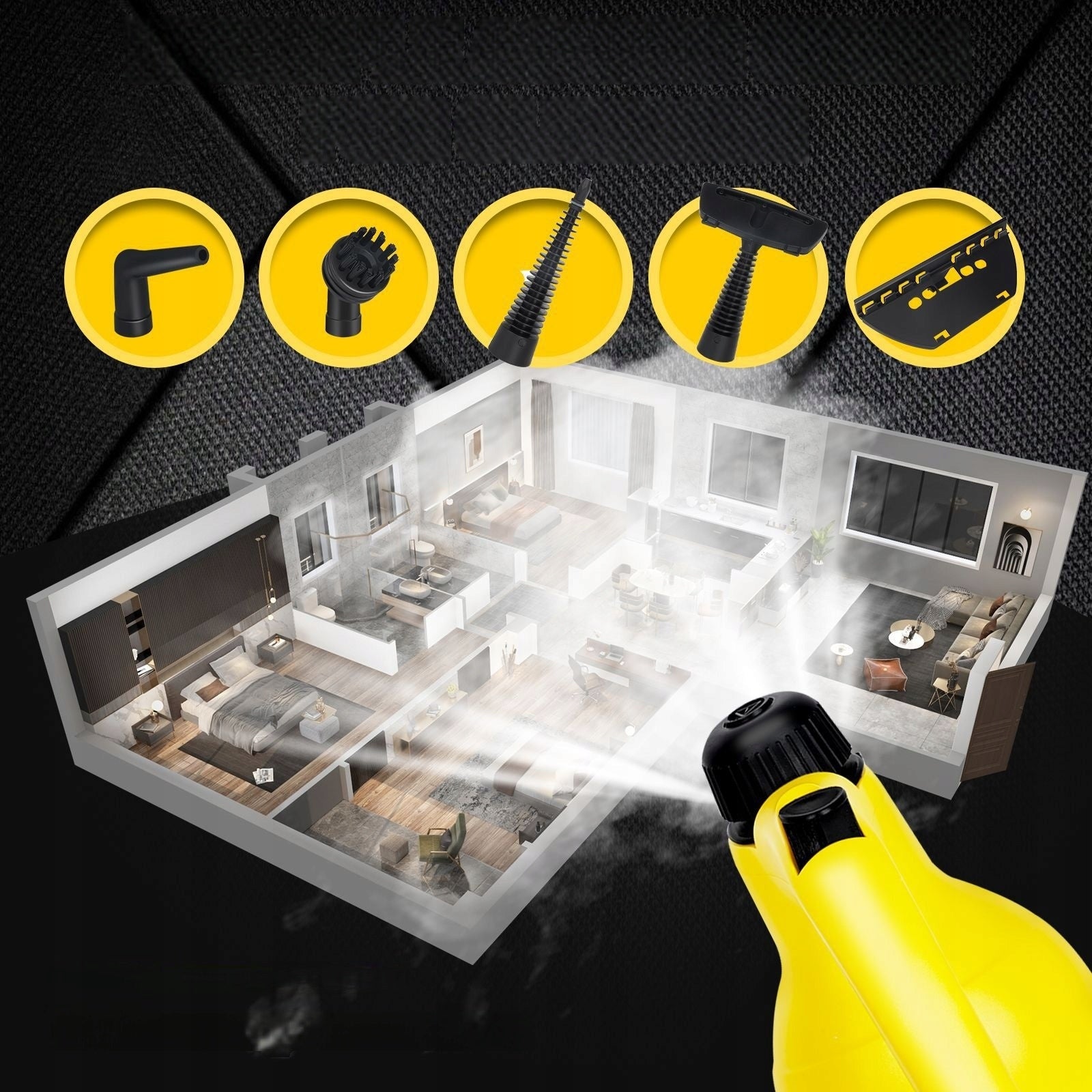 Steam Cleaner Steam Steamer Cleaner Universal+ Akcesoria 1000 W Dominant color yellow/gold