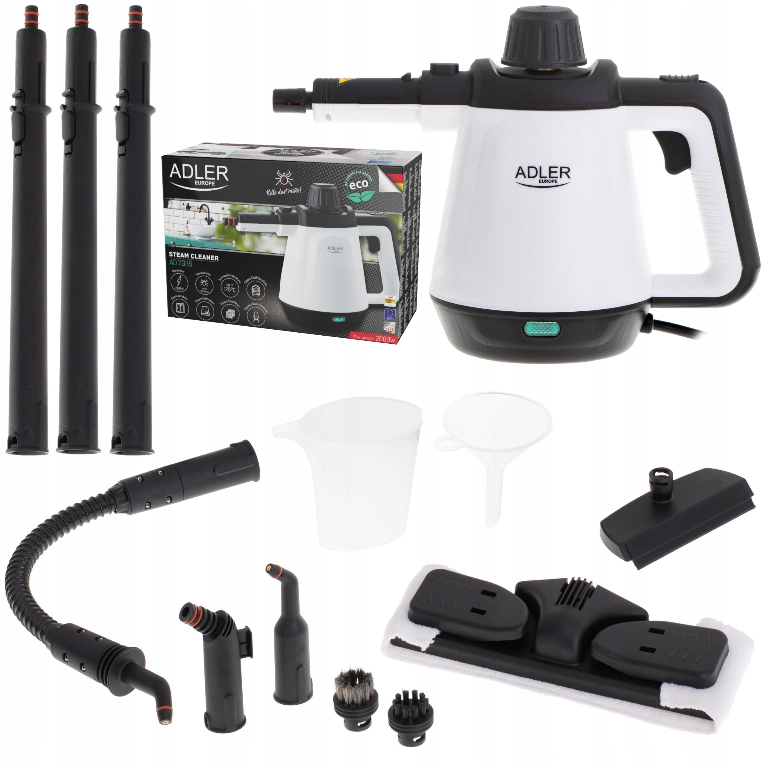 Steam Cleaner Window Cleaner Steam Mop 2000W 3,5bar LARGE Set