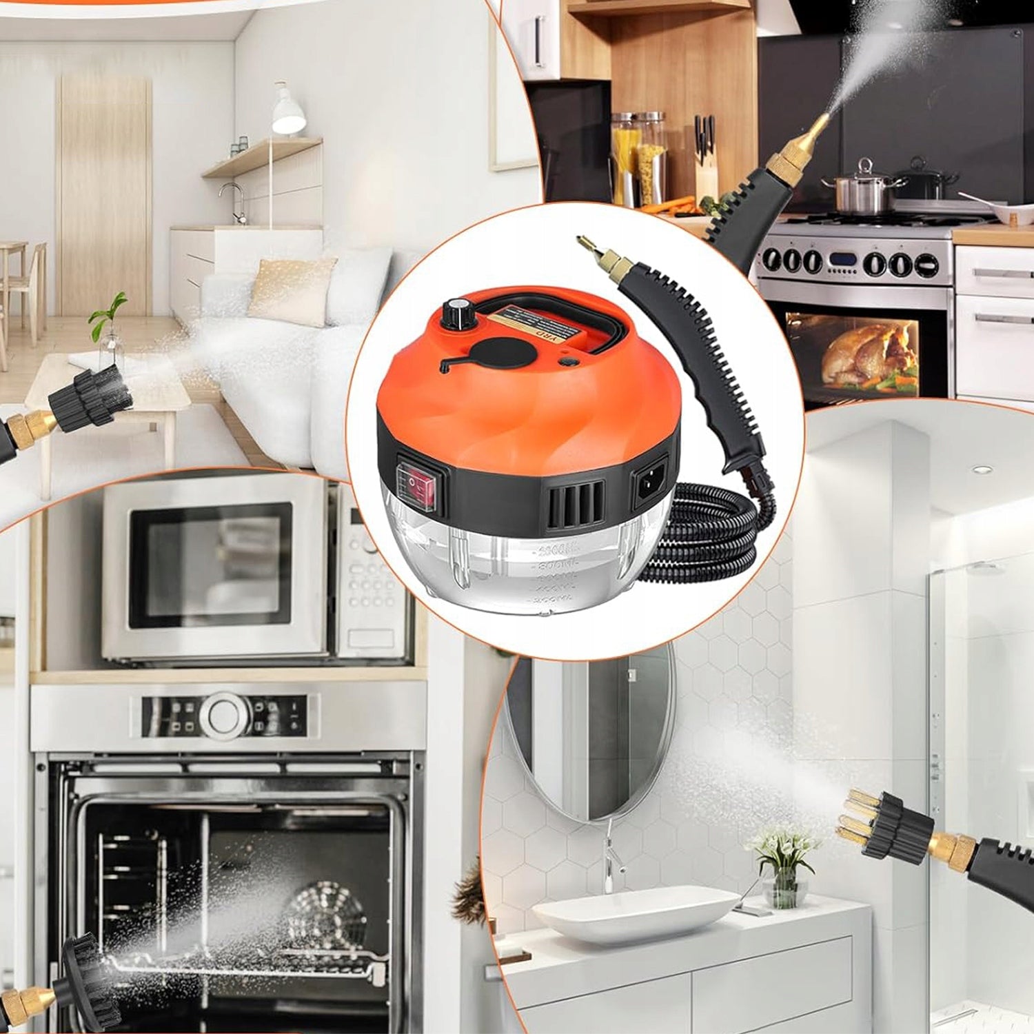 Steam Cleaner Window Cleaner Steamer 2500W 1000ml Dominant color orange