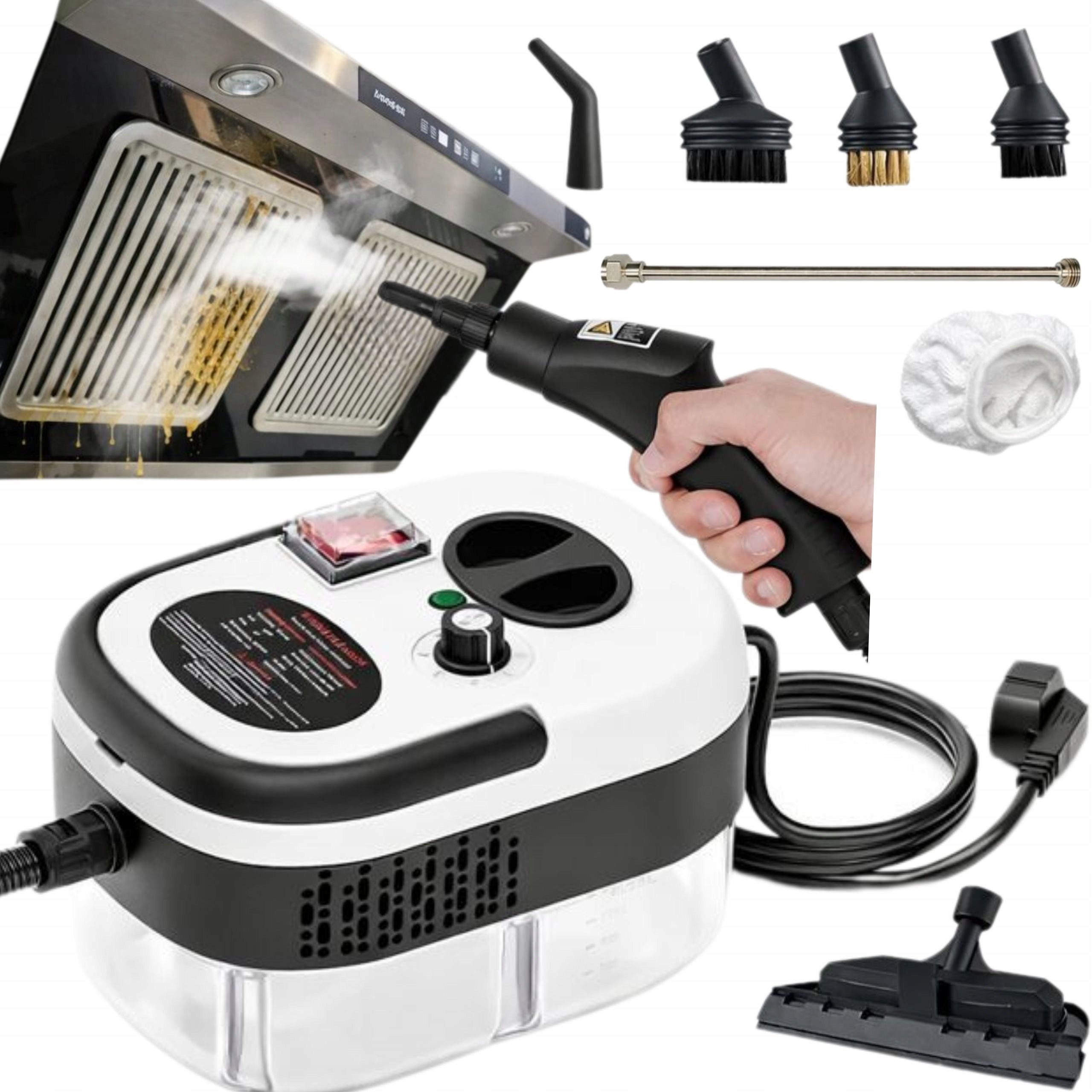 Steam Cleaner Window Steamer Fugues Upholstery Hoods Air Conditioning 2500W 3BAR