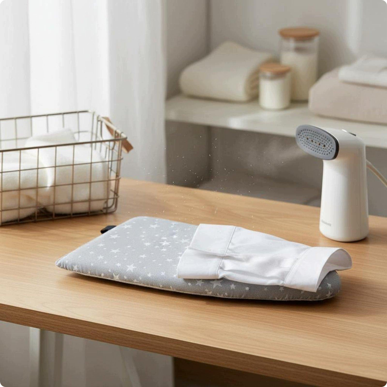 Steam Iron for Clothes Heat Resistant Handheld Ironing Pointed Head Gray