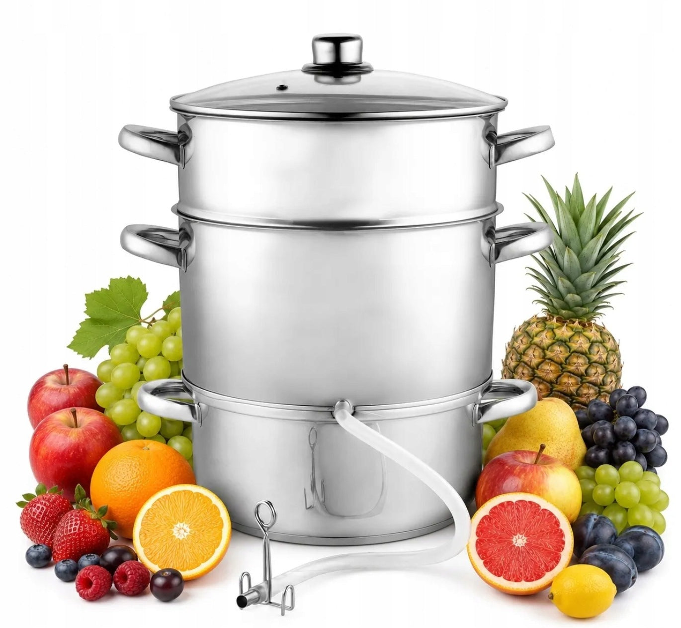 Steam Juicer 8L Induction Gas Pot Stainless Steel XXL