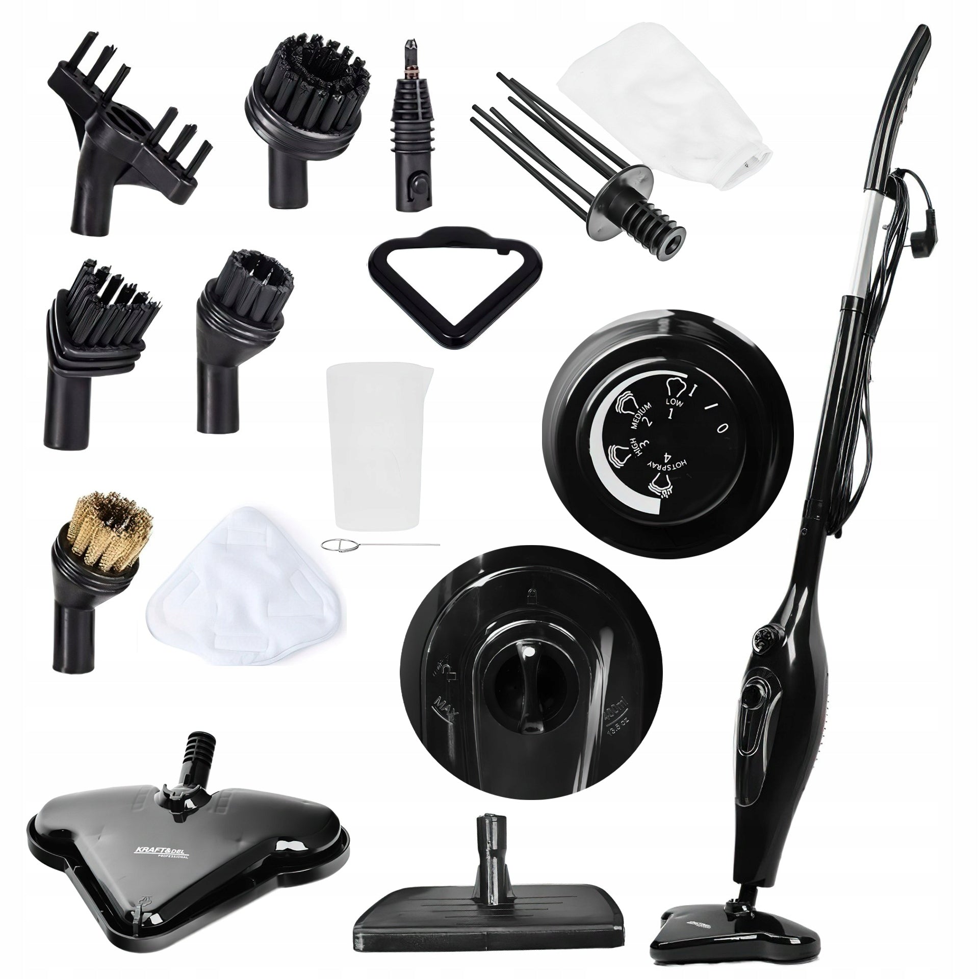 Steam Mop Steam Washer 12in1 2000W 400ml + Akcesoria Kraft&Dele Tips
