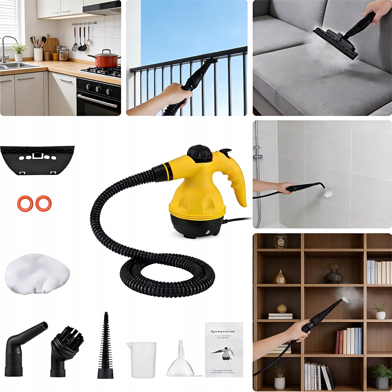 Steam Washer Handheld Steam Mop for Car Grout Window Cleaner for Home Power 1100 W