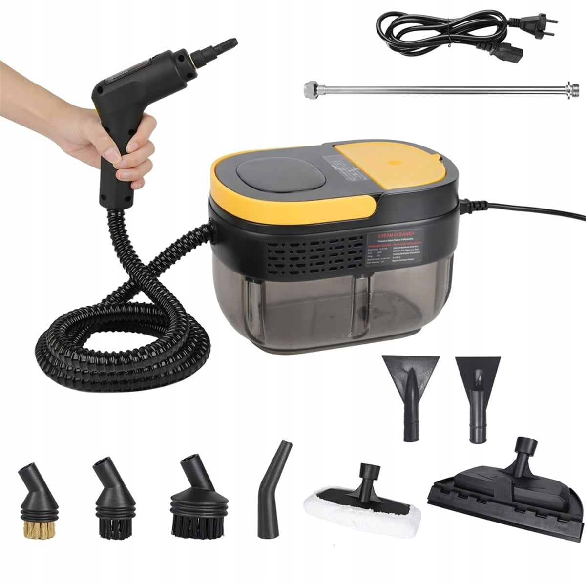 Steam cleaner 2500W with 1600ml tank and 3 degrees steam for cleaning Product weight 2.37 kg