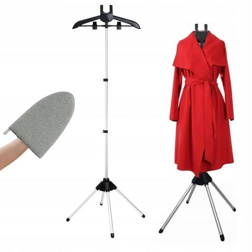 Steam ironing rack – 160 cm, black, with glove Dominant color black