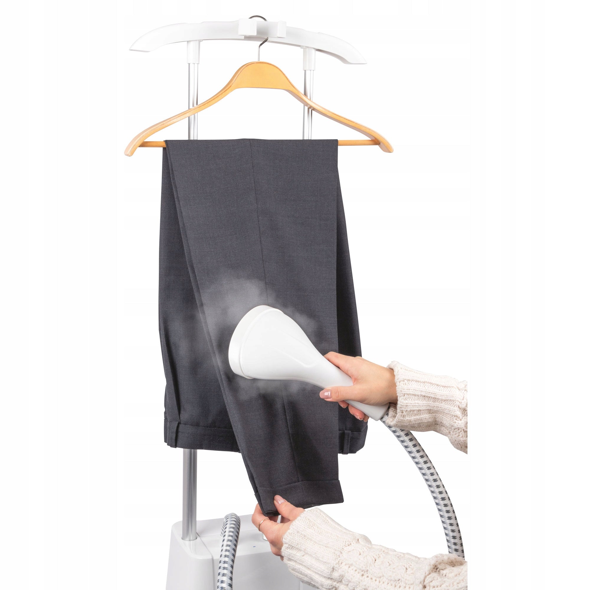 Steamer Clatronic Standing Clothes Steamer, Steam Presser 1600W Dominant color white