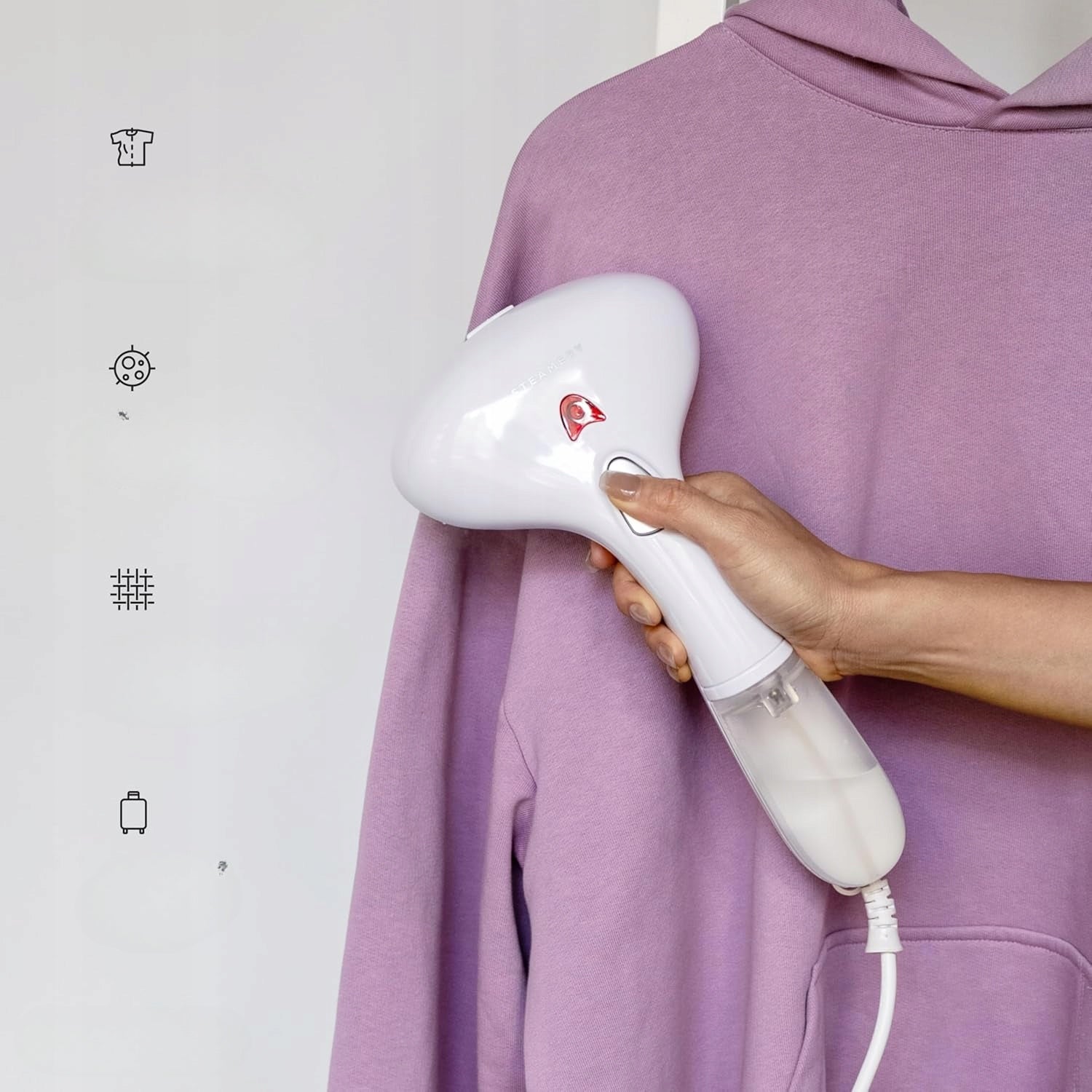 Steamer For Clothing 1500W 90Ml Heating 30S White Hand Steamer Packaging status original