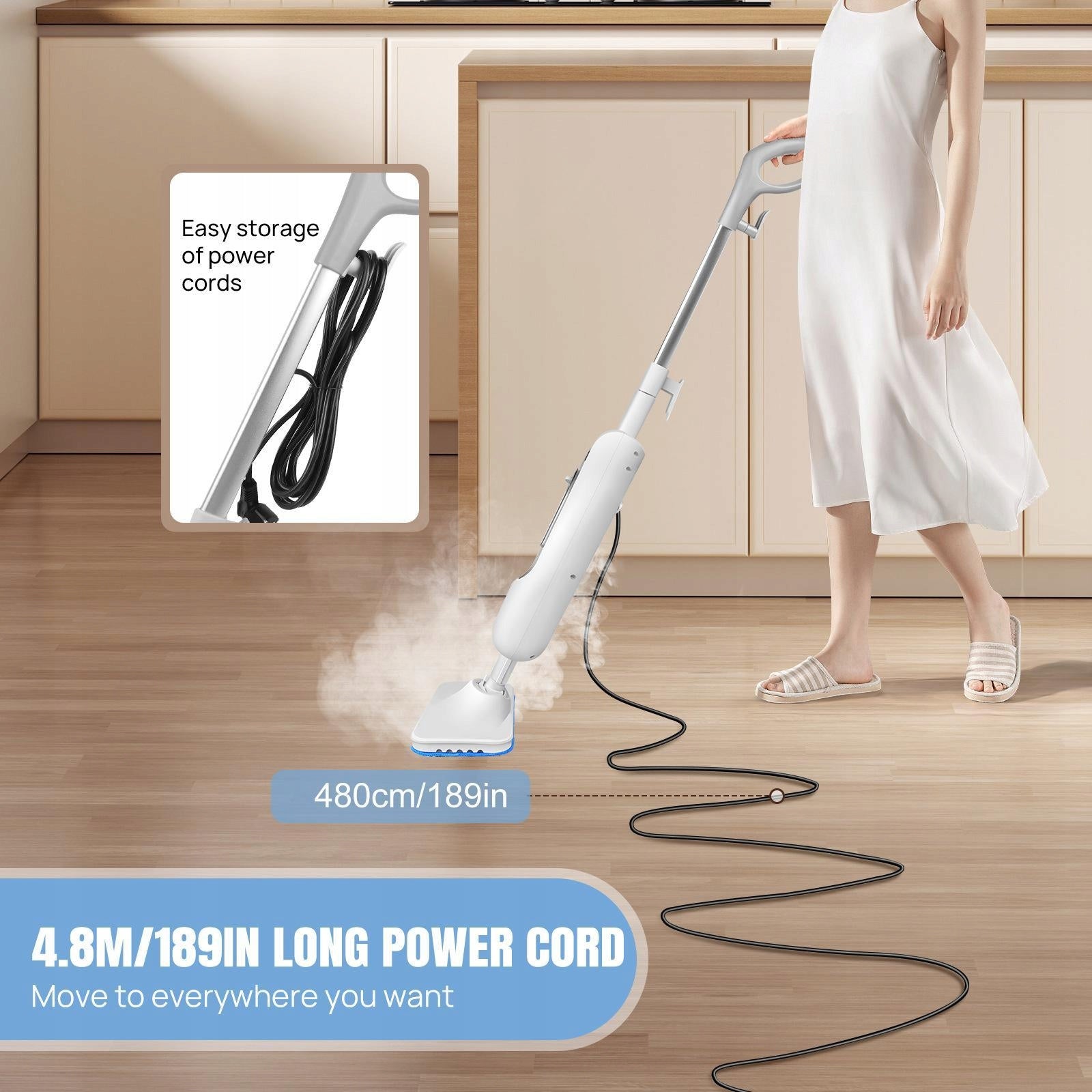 Steaming Mop Floor Steamer EU Plug Compact Multi Purpose Effortlessly Packaging status original