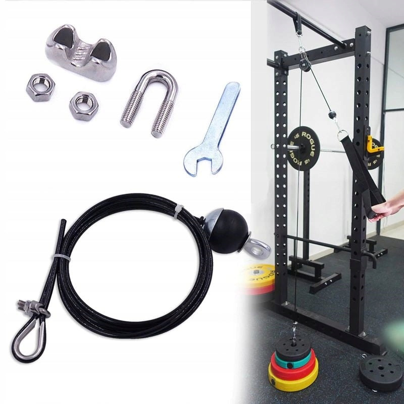 Steel Coated Rope 2,5m, Adjustable, For Gym Exercise Lift Kind upper and lower pulley