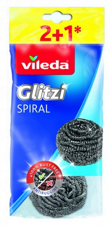 Steel Dishwasher Vileda Spiral Glitzi 3pcs