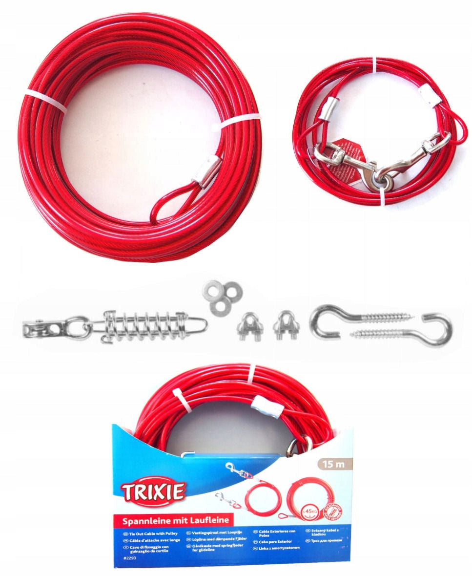 Steel Running Cable With Amotriizer 15m Trixie Manufacturer code 5954