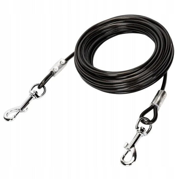 Steel Training Rope for Dog 3m Training Lanyard 2 Carabiners Manufacturer code linka 3m stalowa